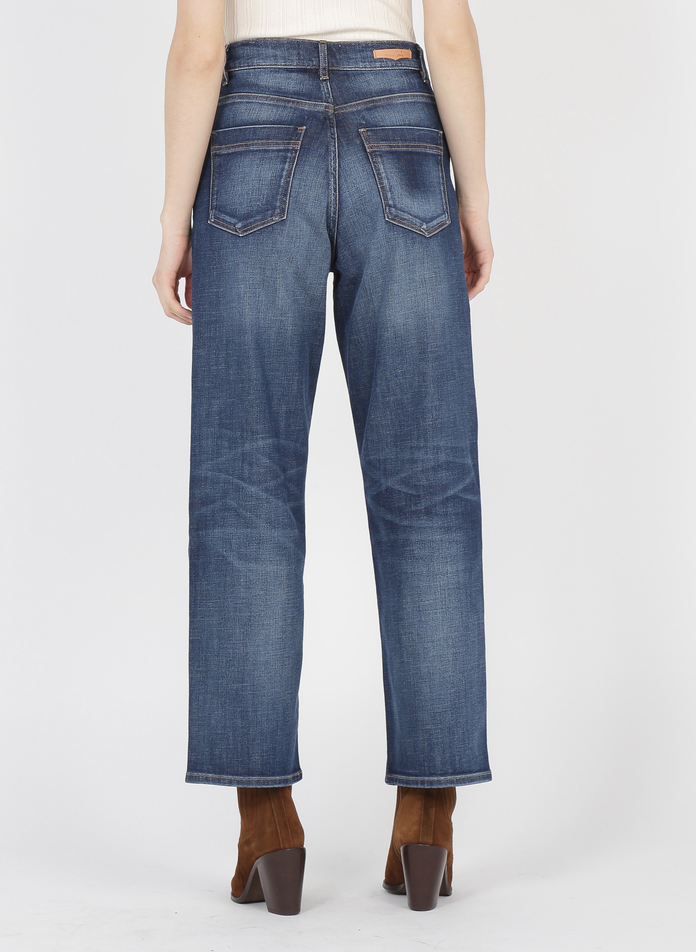 Jean droit taille haute délavé SESSUN Bleu
