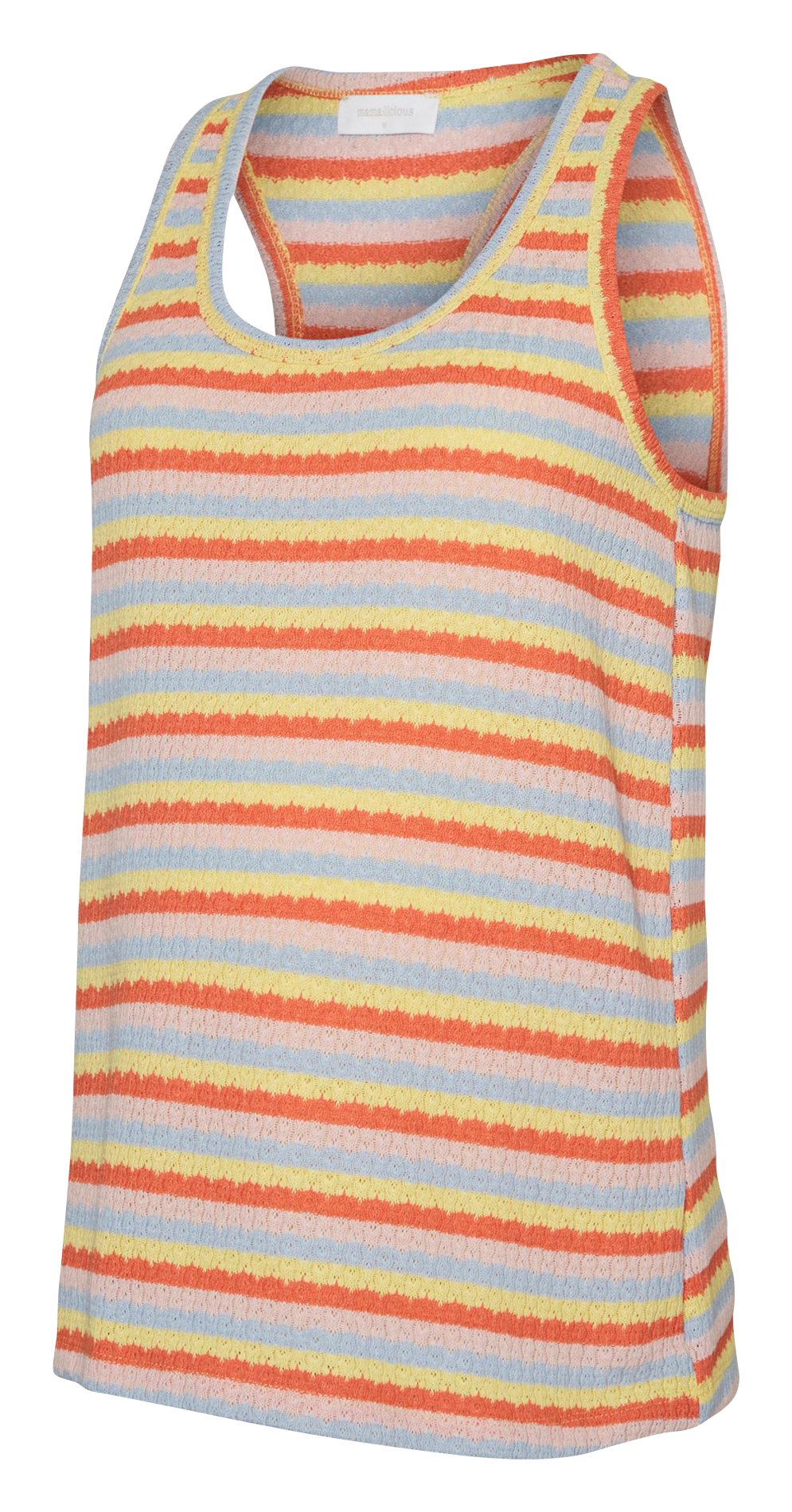 Round-neck cotton-blend tank top MAMALICIOUS Stripes