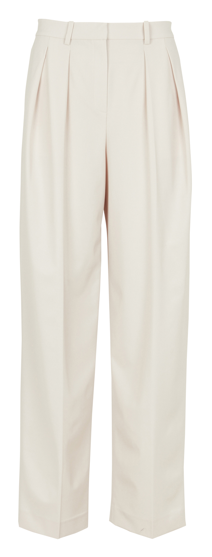 Wijde broek met hoge taille | wolblend THEORY Beige