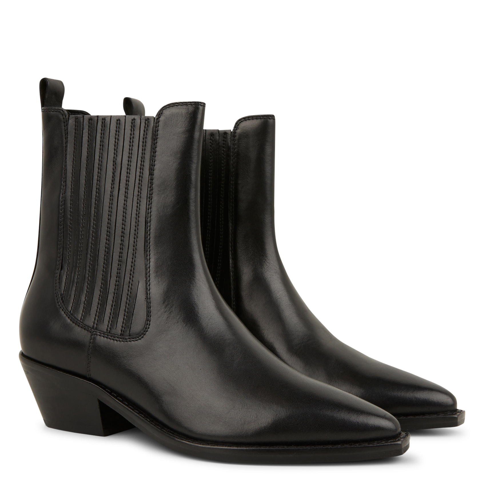 Cowboy boots with leather heels IKKS Black