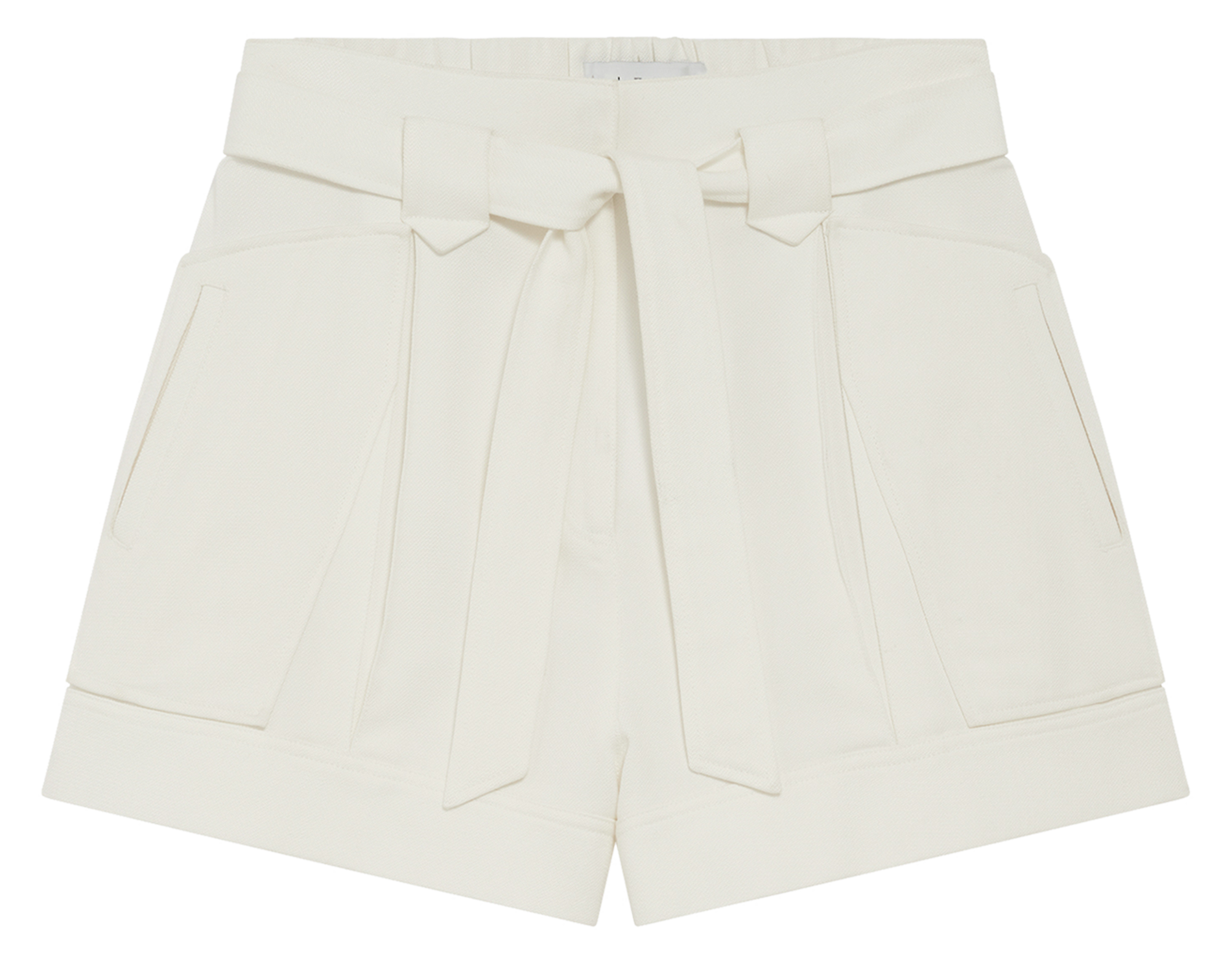 Short droit en coton mélangé Blanc