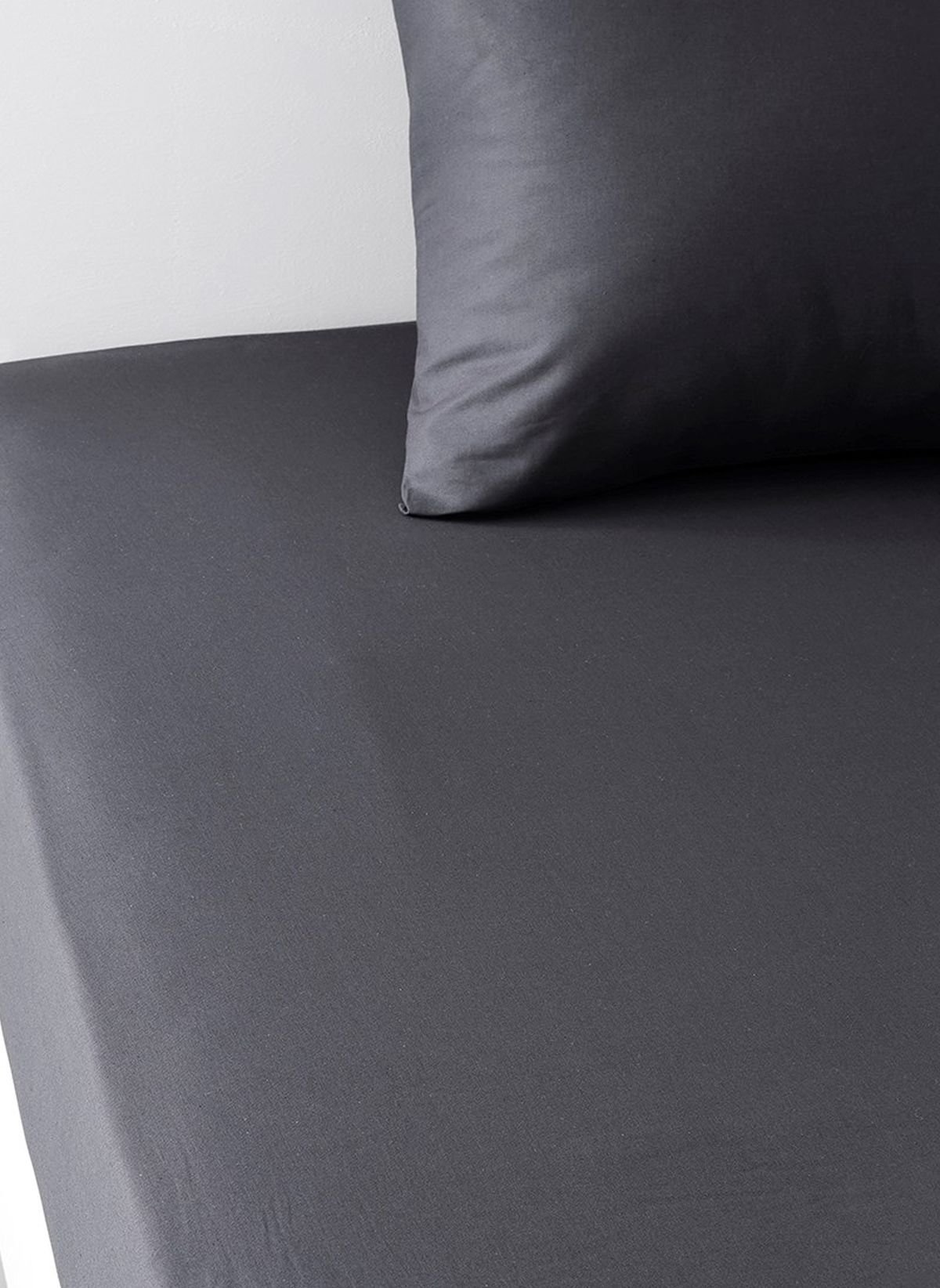 Solid color fitted sheet in cotton TODAY LINGE DE MAISON Black