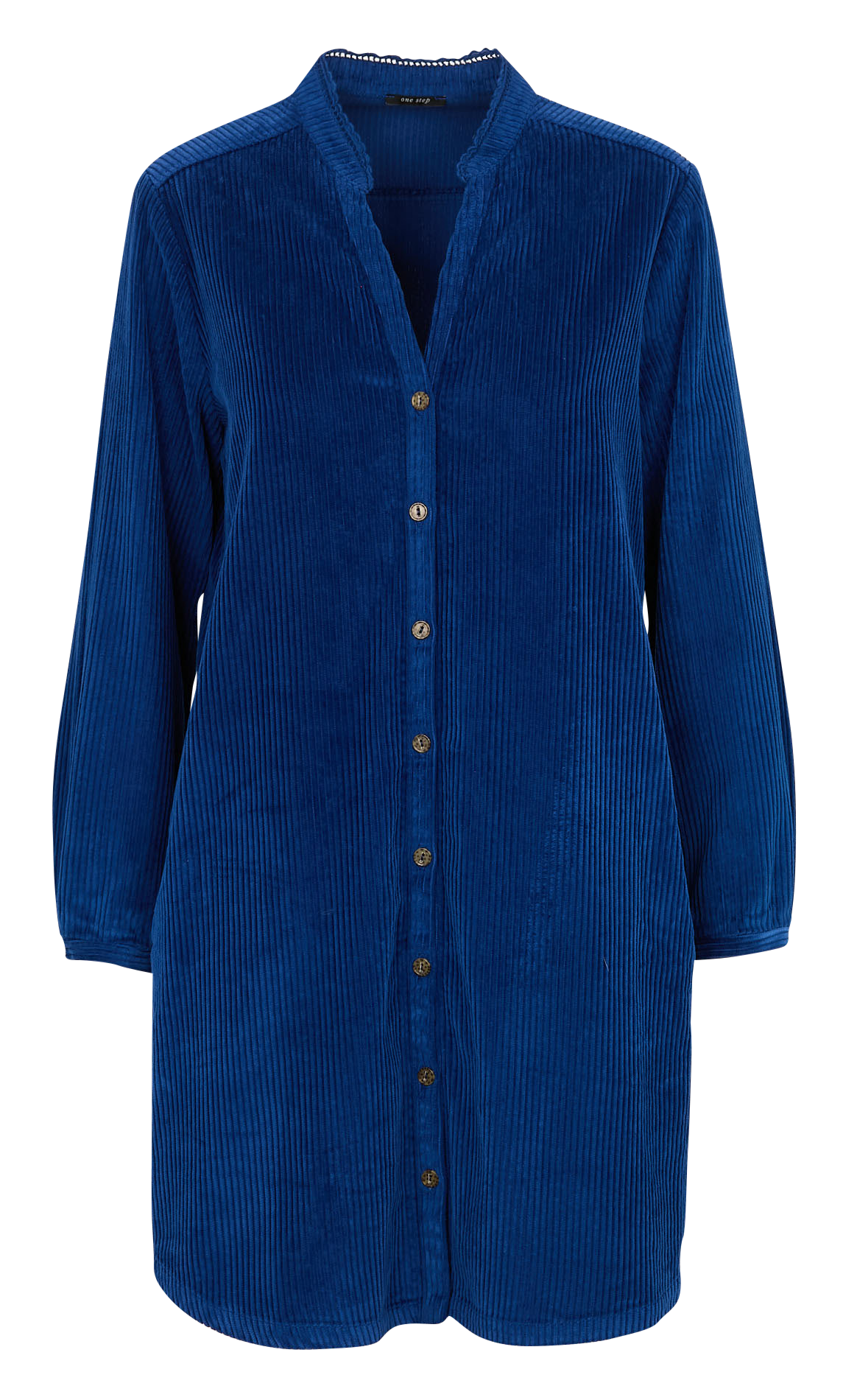 Korte jurk van ribkatoen ONE STEP Blauw