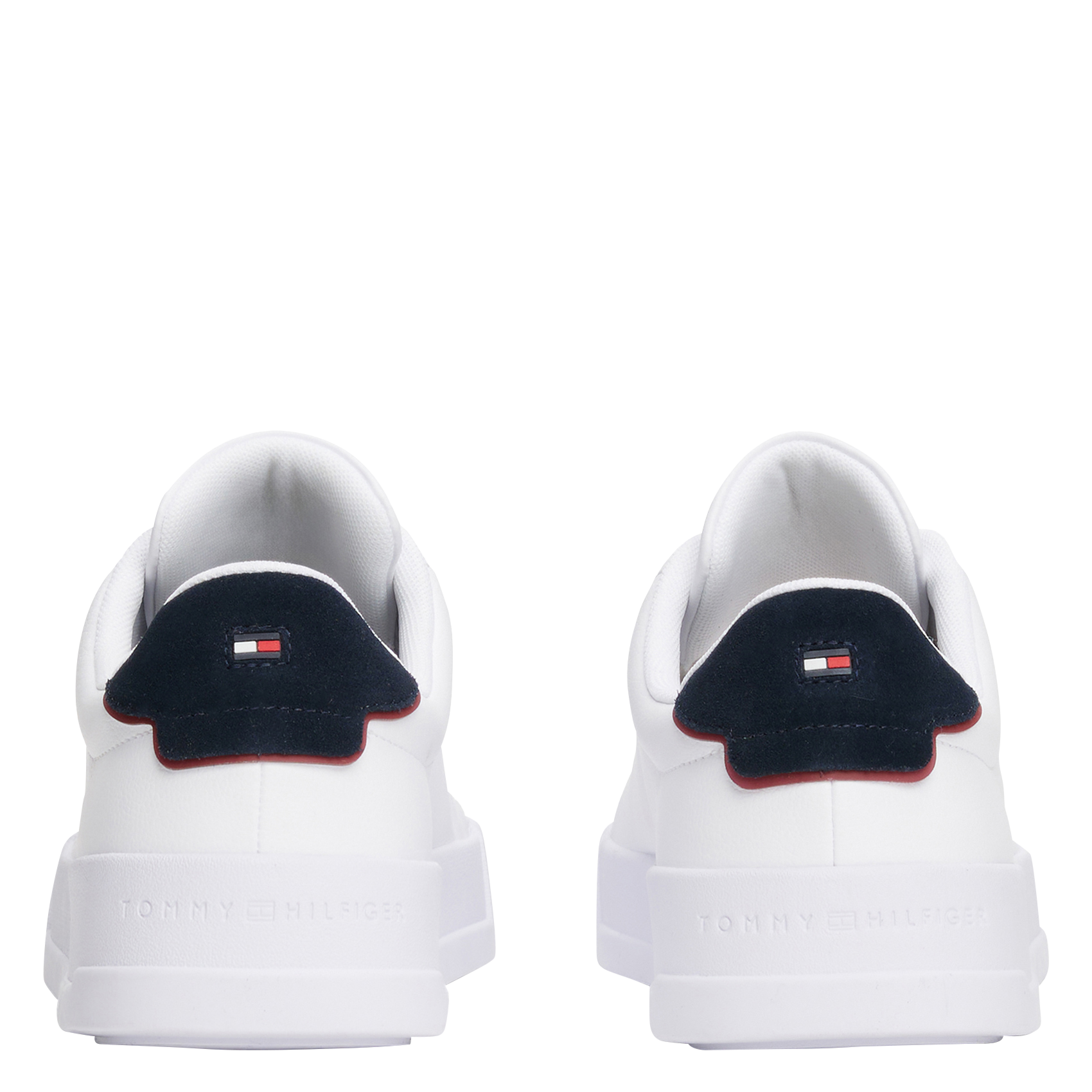 Baskets basses en cuir mélangé TOMMY HILFIGER Blanc