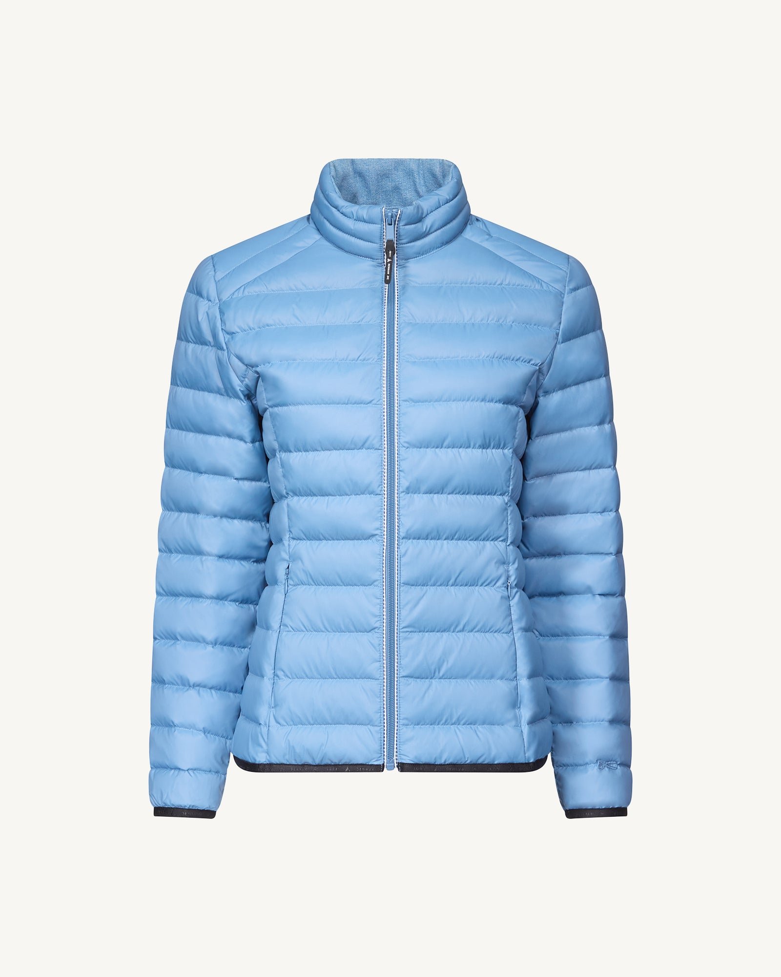 Lightweight down jacket with denim details flight wnw jott x denham JOTT Blue
