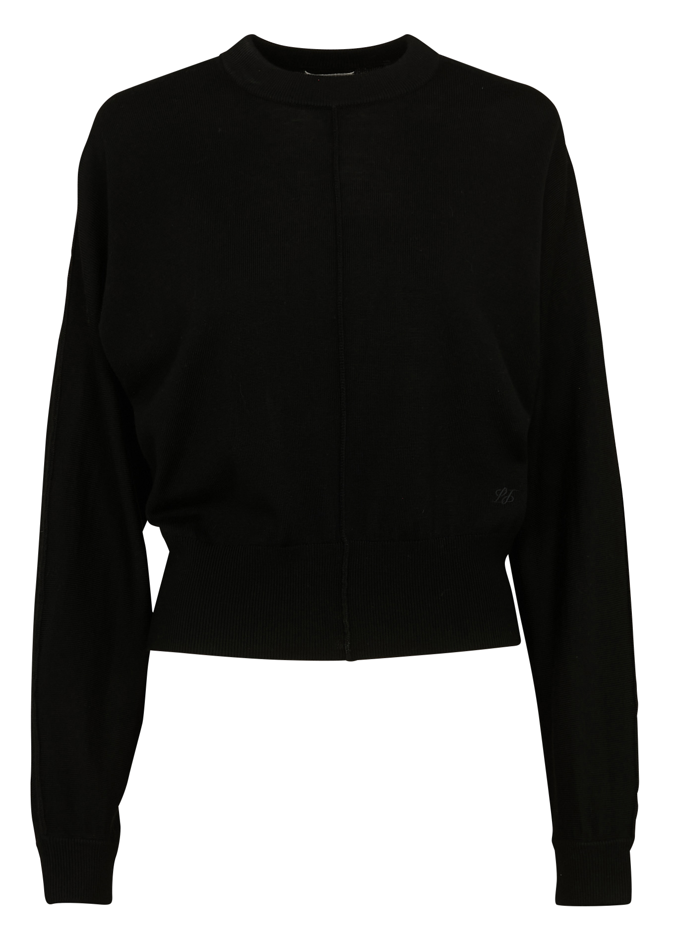 Pull oversize col rond en laine LAURENCE BRAS Noir