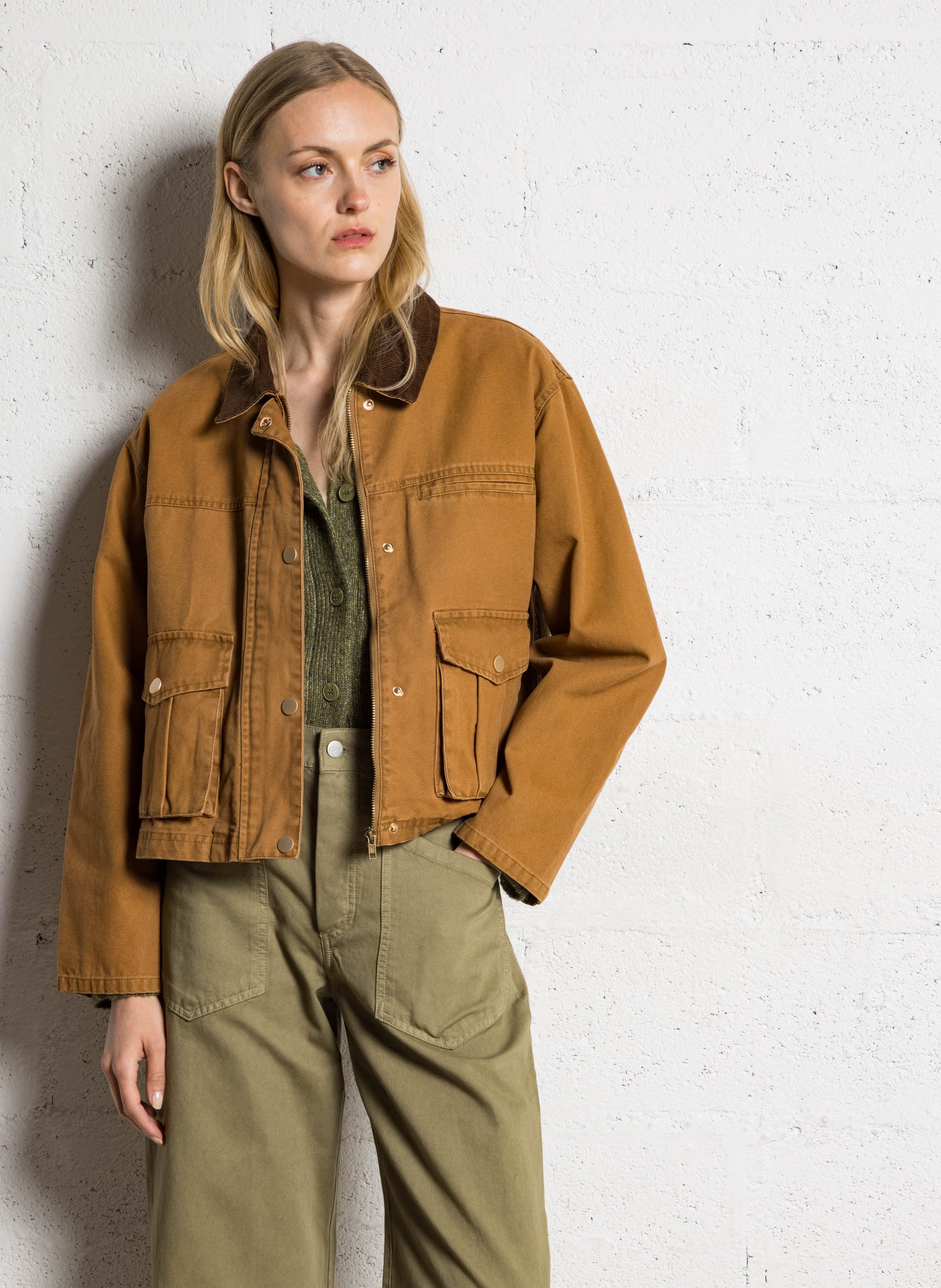 Veste oversize en coton JC SOPHIE Marron