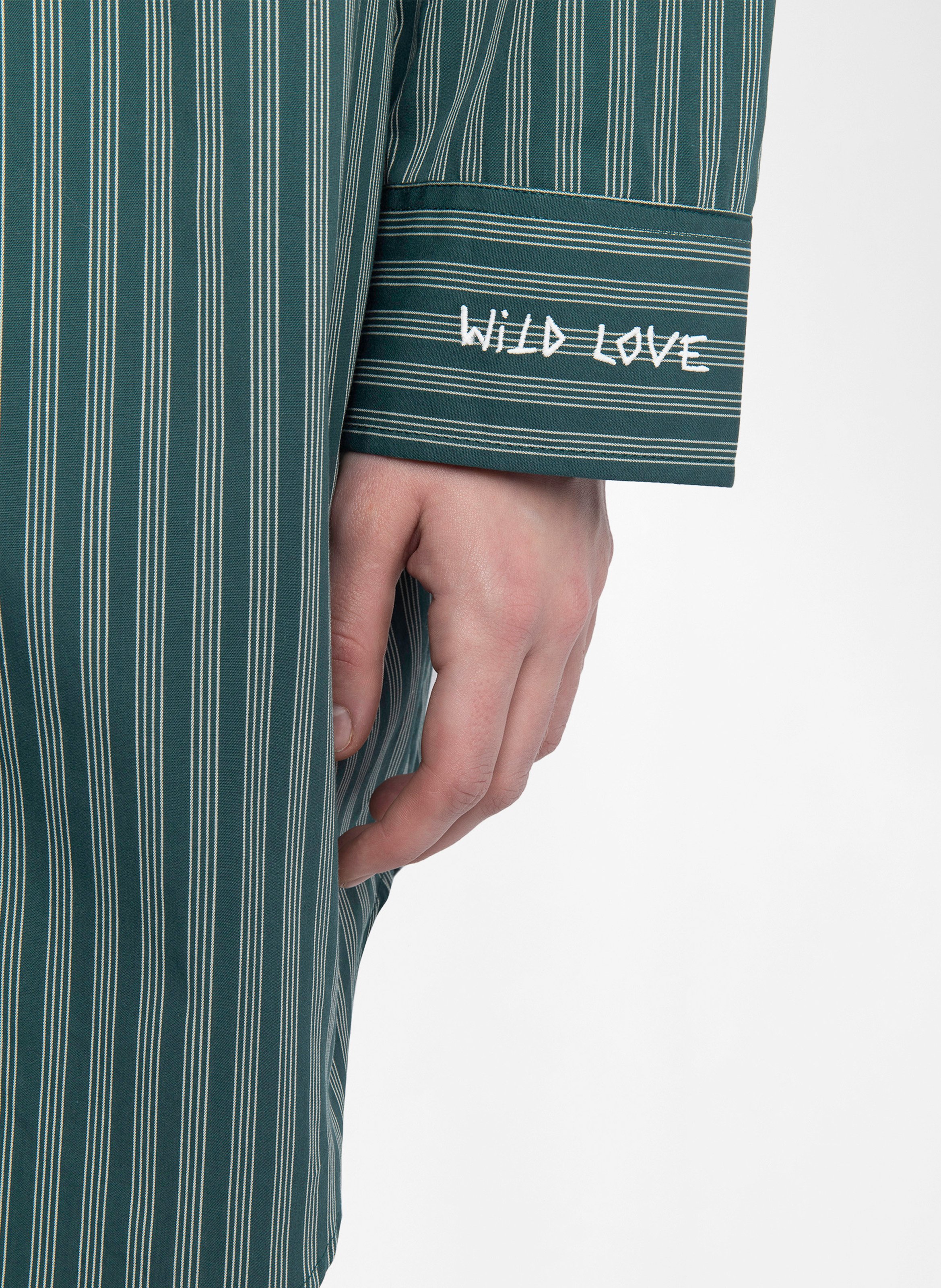 Robe chemise droite en coton rayé ZADIG&VOLTAIRE Vert