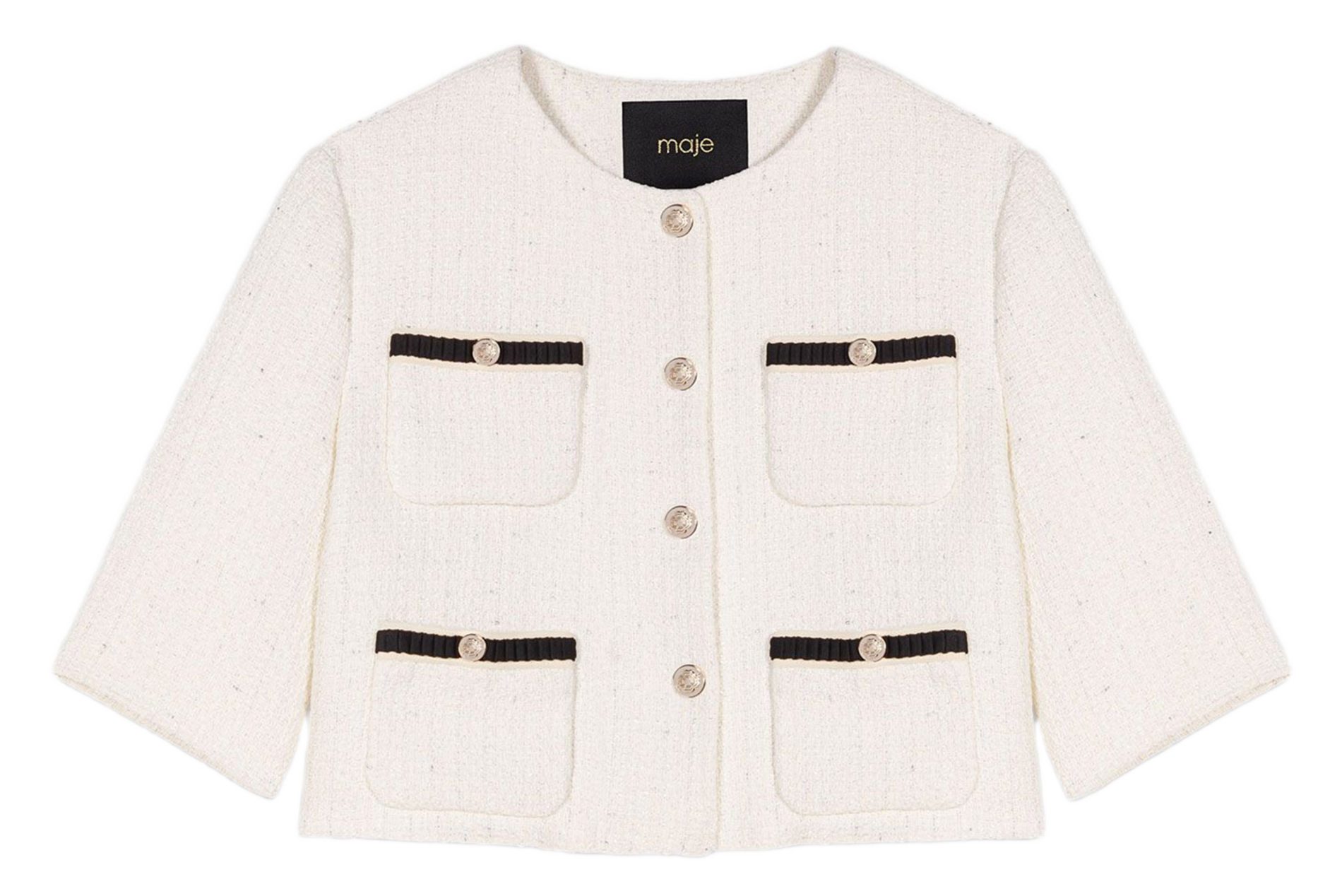 Straight cotton-blend jacket MAJE Beige