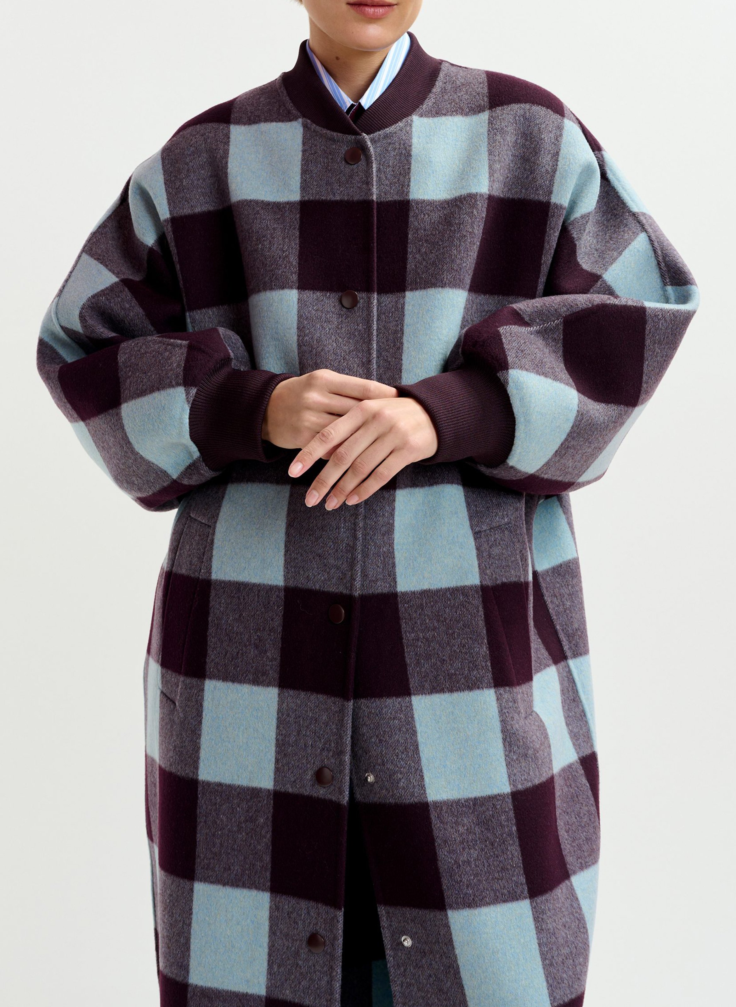 Manteau col teddy en laine  ESSENTIEL ANTWERP Marron