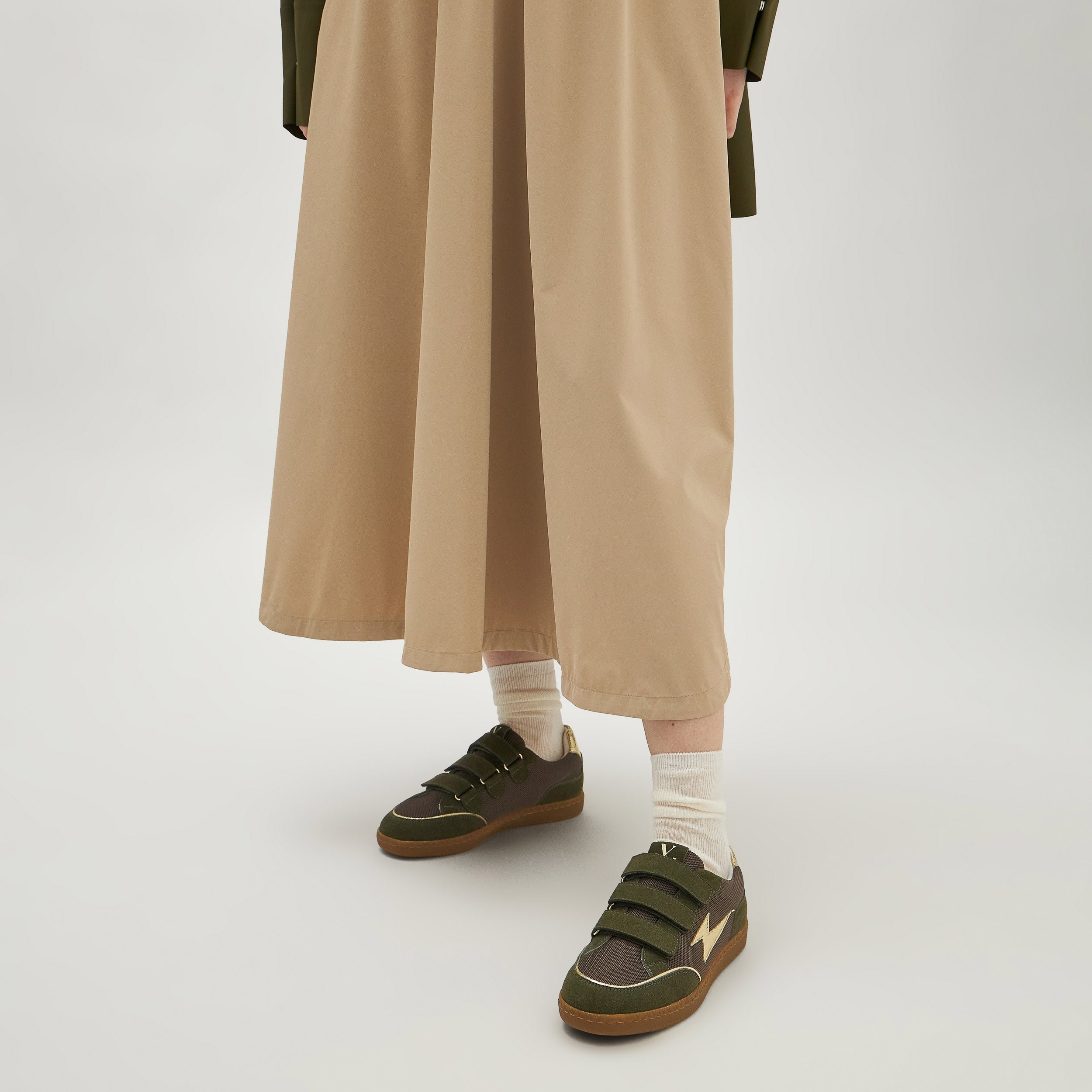 Baskets basses rétro à scratchs VANESSA WU Vert