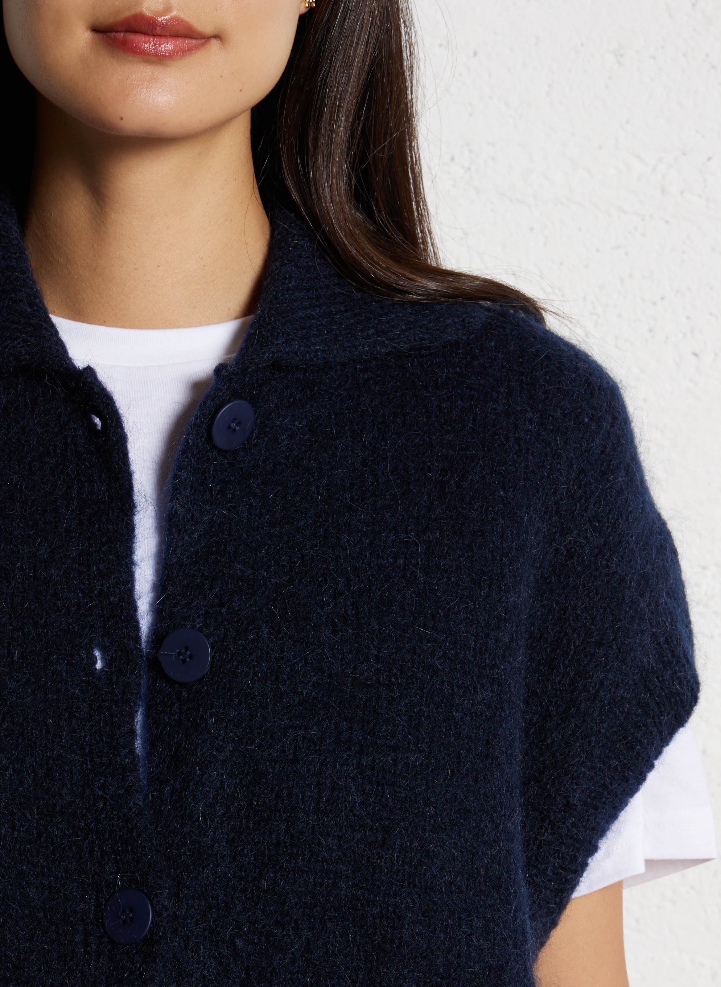 Gilet col classique ample PLEASE Bleu