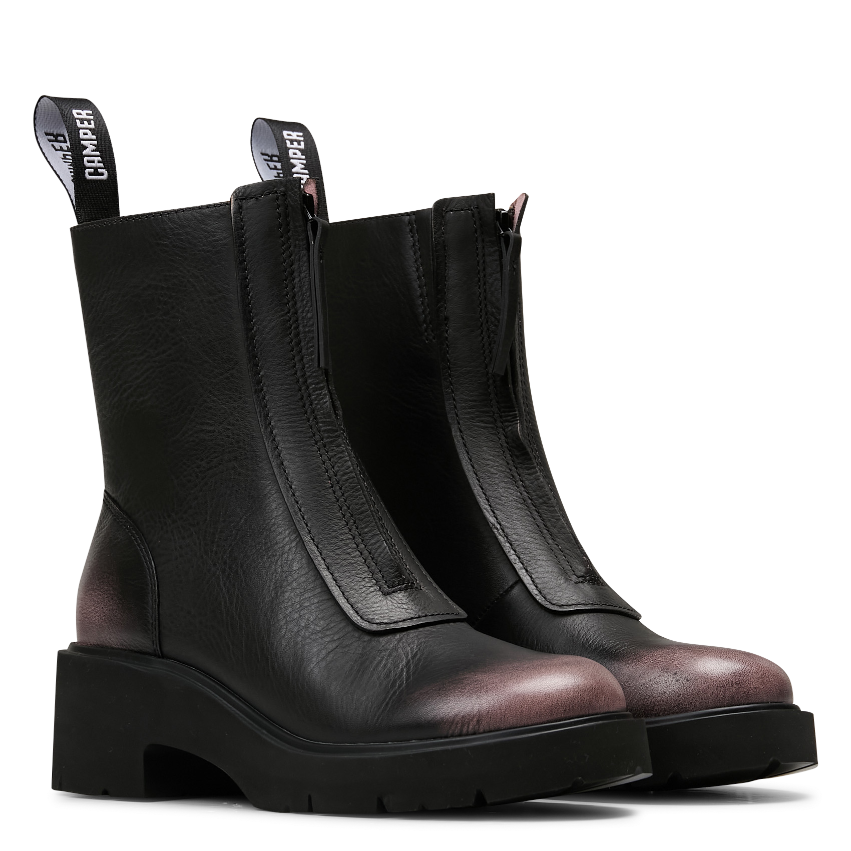 Bottes mi-hautes zippées en cuir CAMPER Multicolore