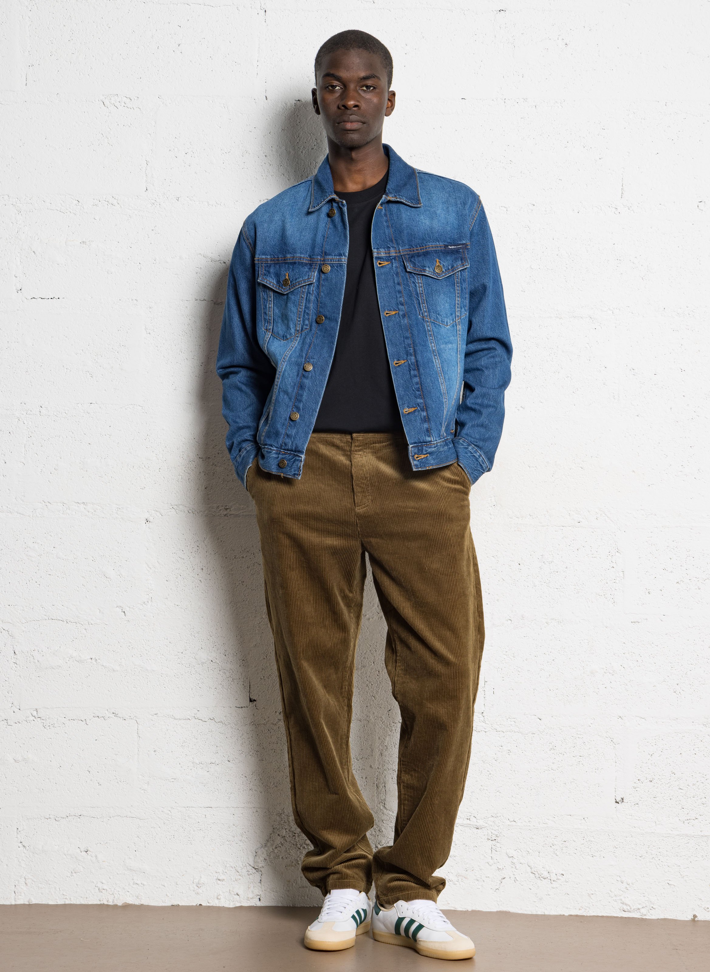 Veste droite en coton PEPE JEANS Bleu