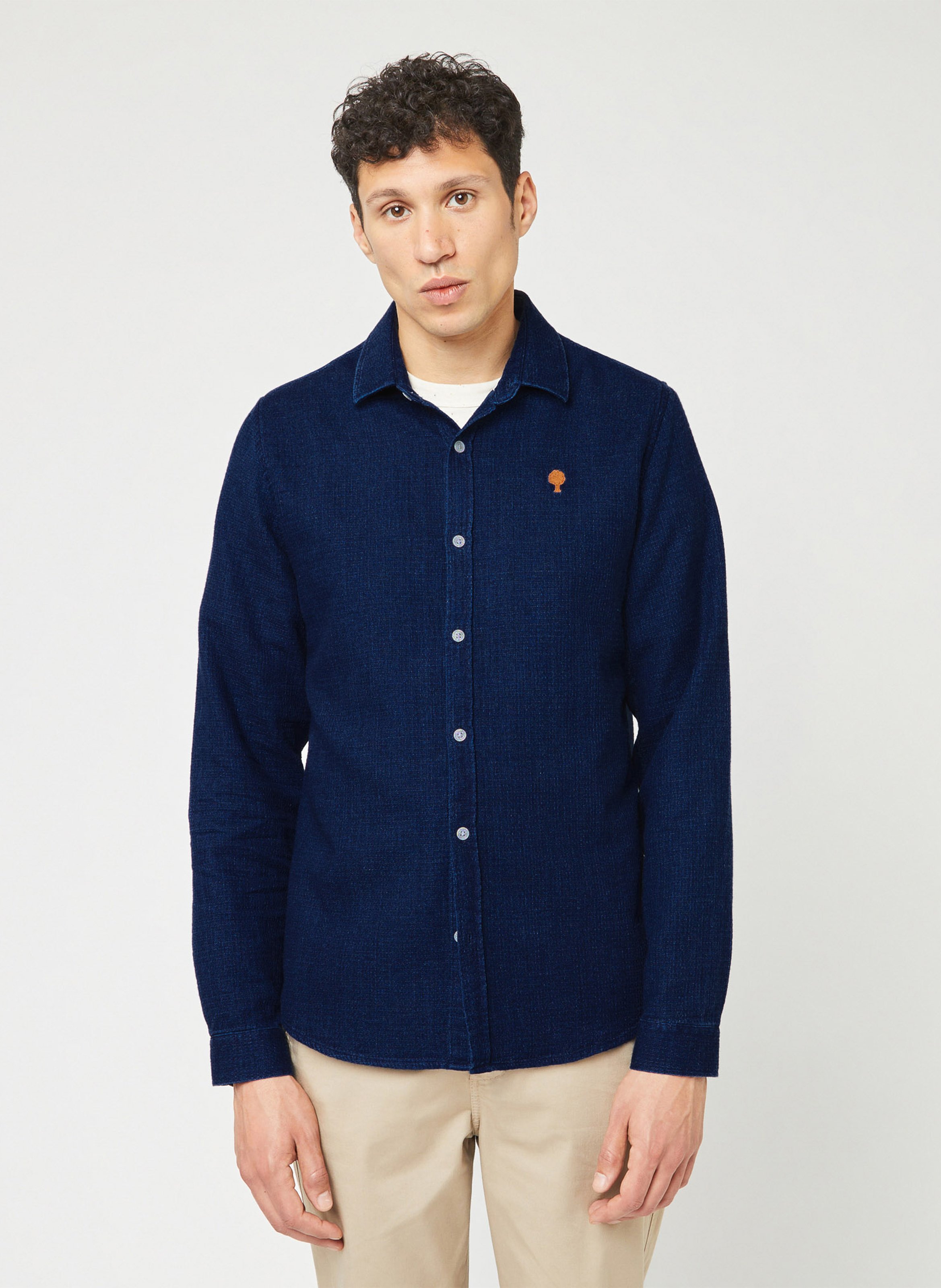 Chemise col classique en coton recyclé FAGUO Jean brut