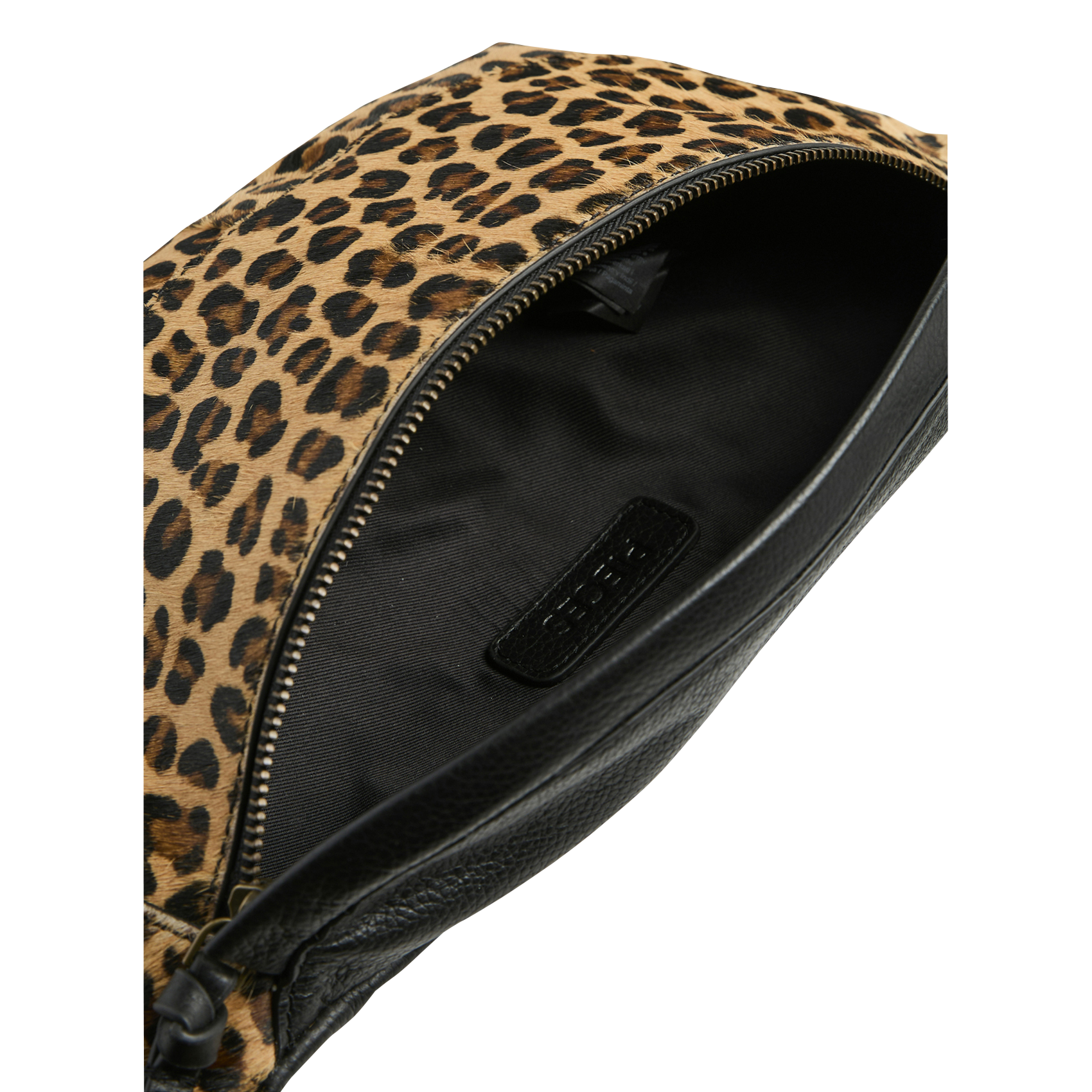 Printed leather bum bag PIECES Beige