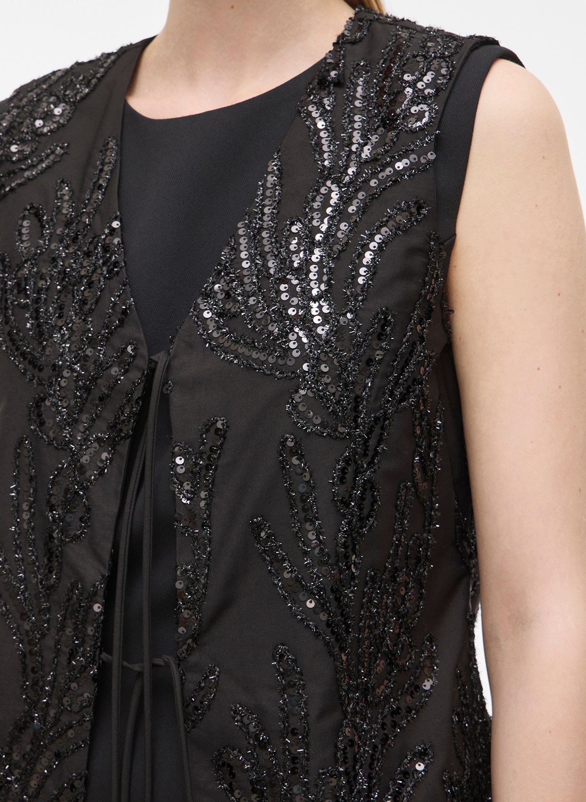 Sequined V-neck top ROUGE EDIT Grey