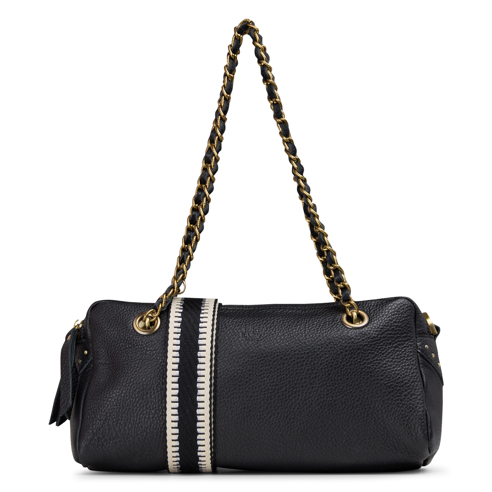 Leren clutch MILA LOUISE Zwart