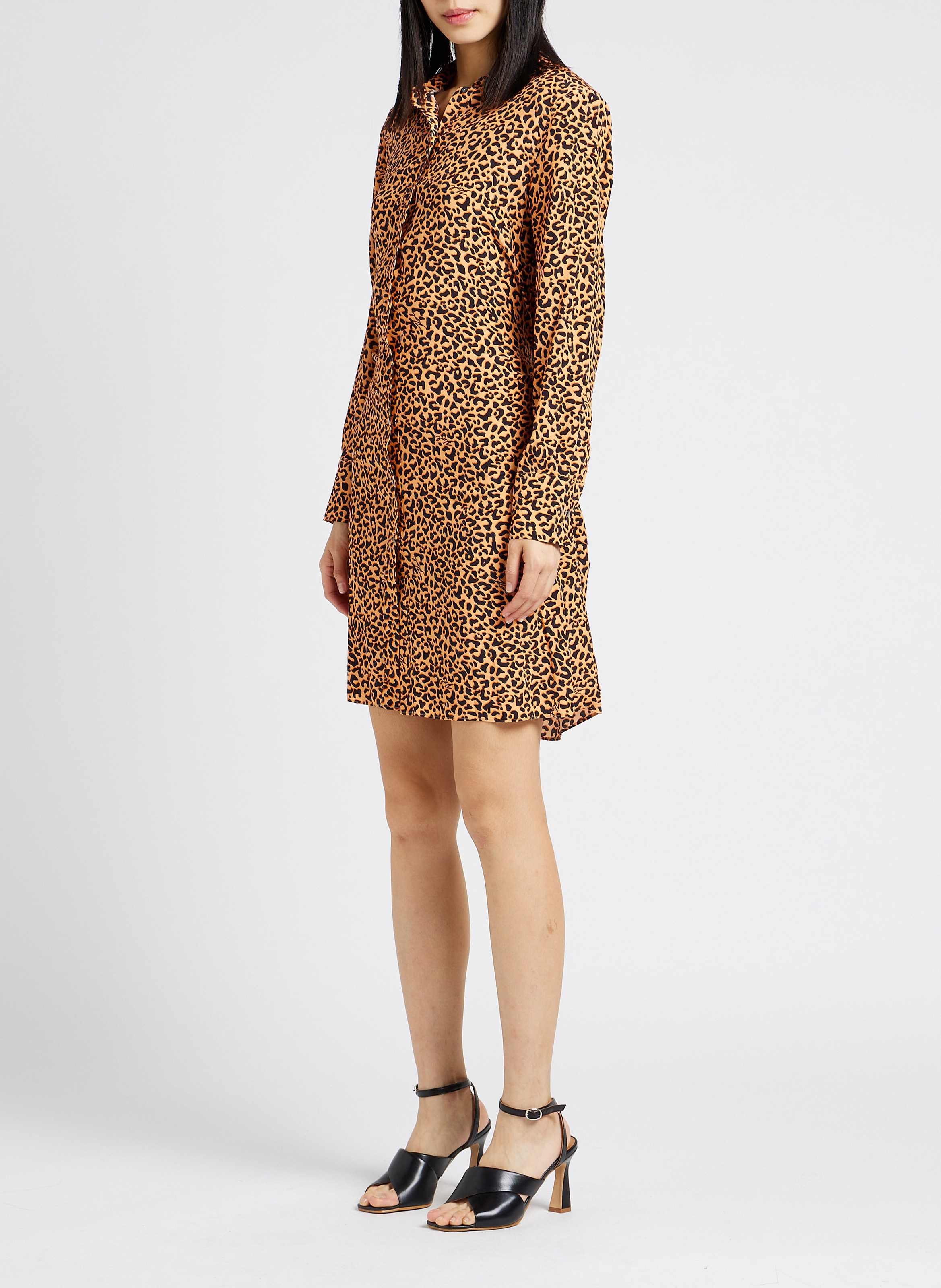 Halflange knoopjurk met luipaardprint KARL LAGERFELD Oranje