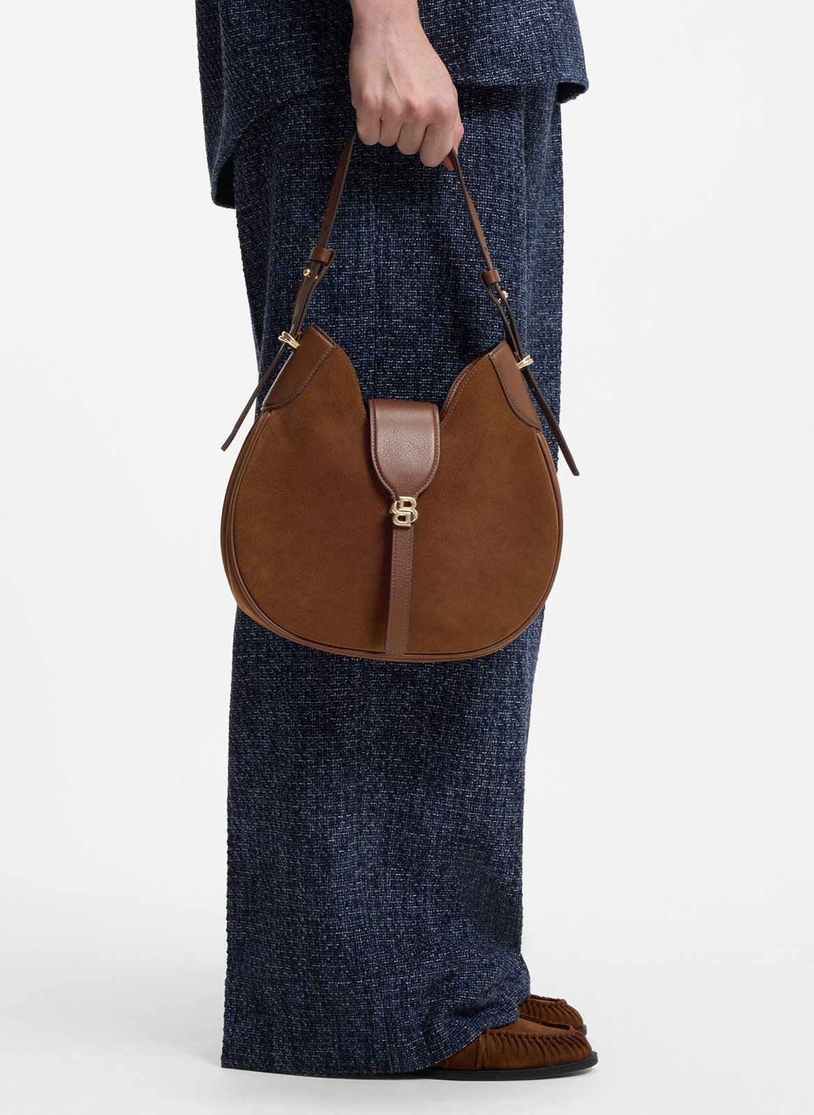 A-line leather skirt BOSS Brown