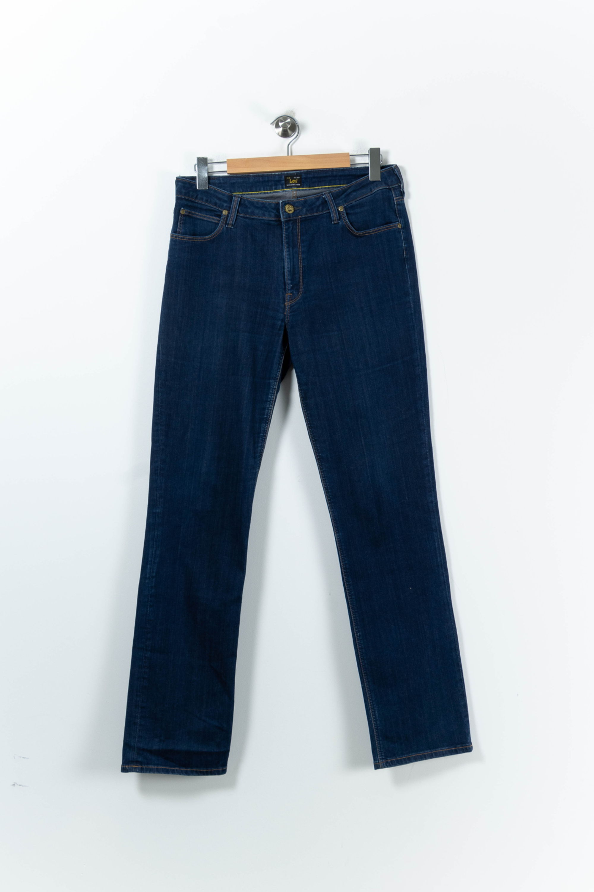 Cropped slim jeans with studs LEE - Seconde Main Blue