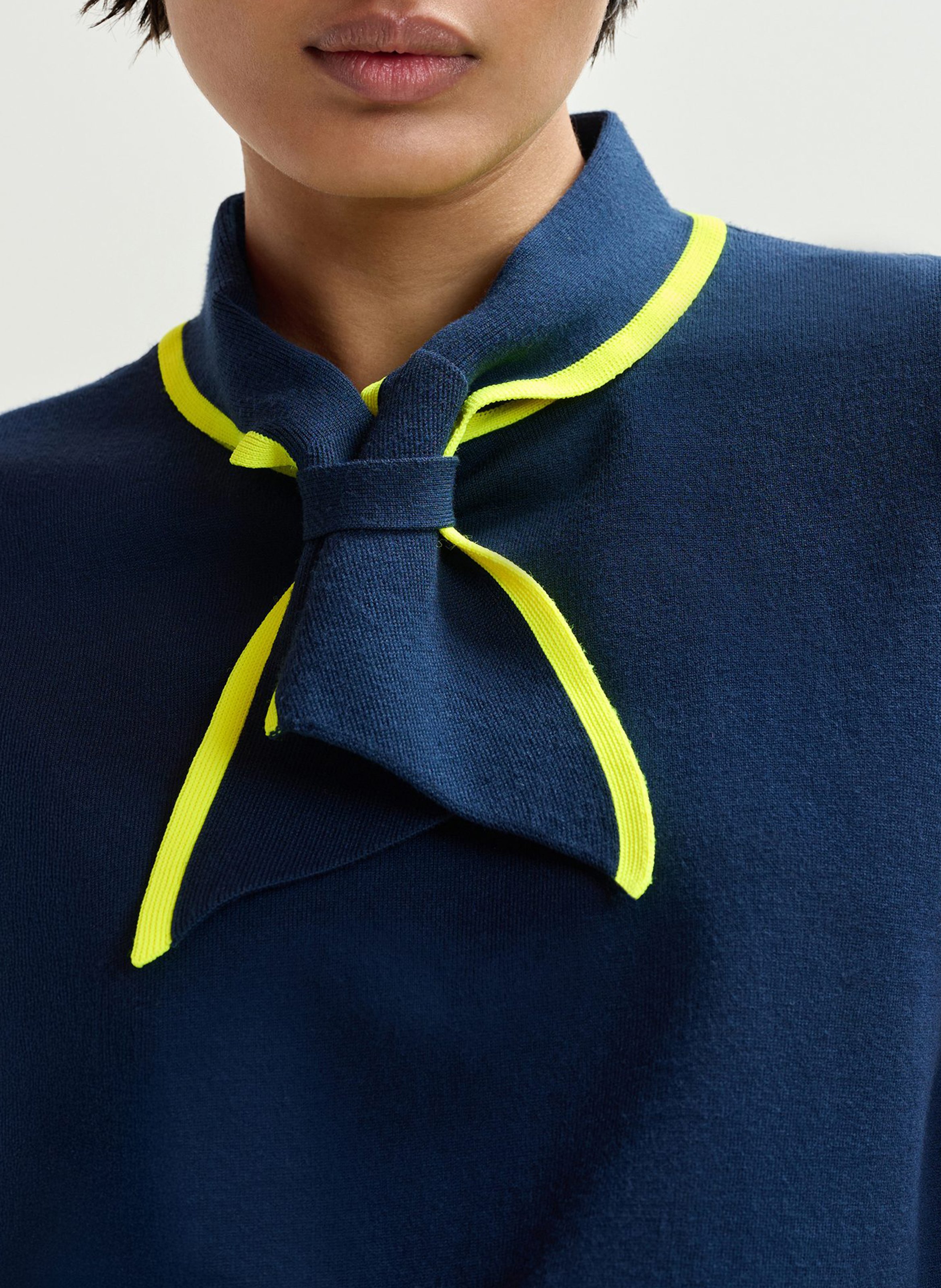 Polo with Knotted Collar ESSENTIEL ANTWERP Blue