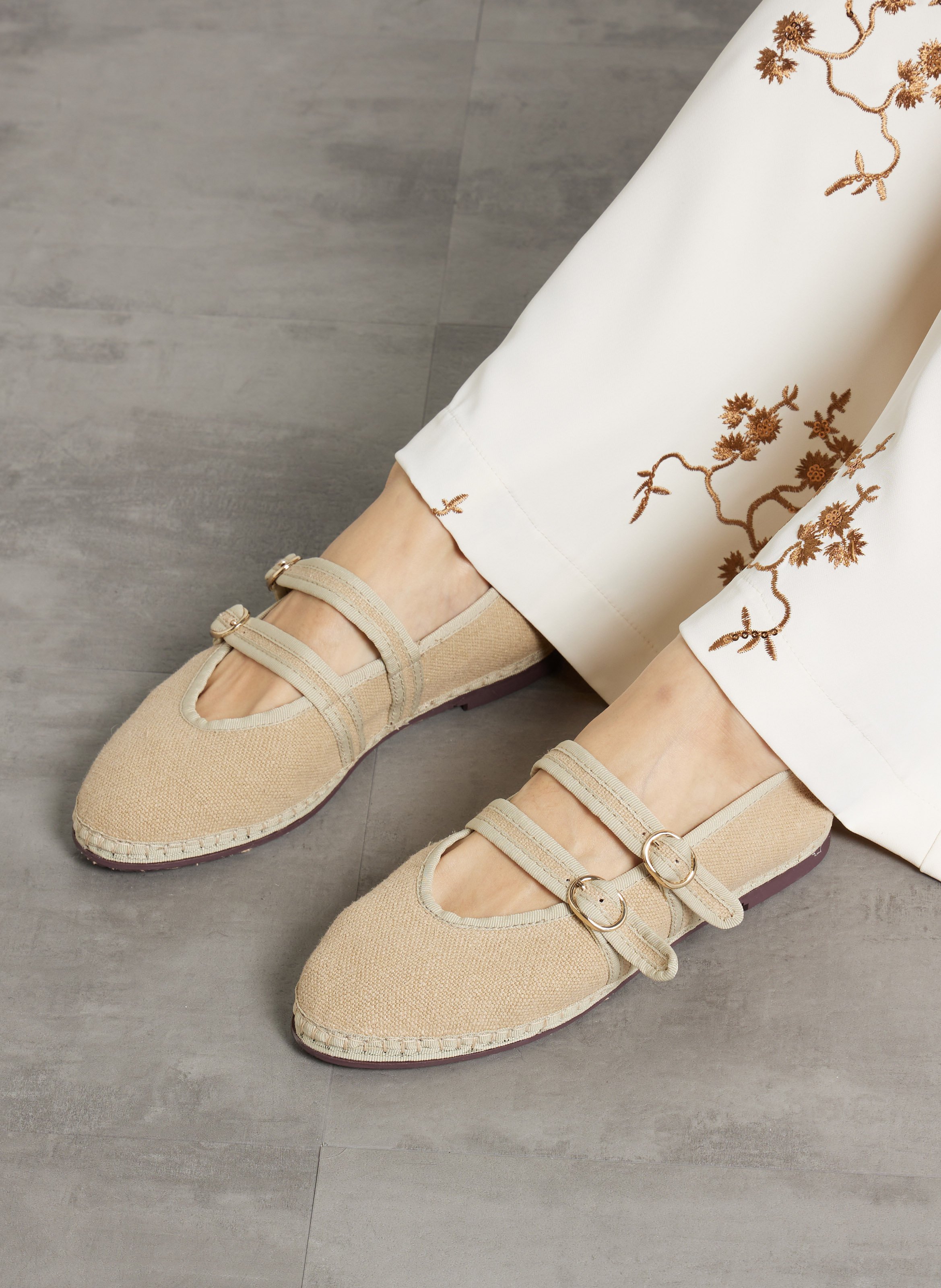 Leinenballerinas FLABELUS Beige