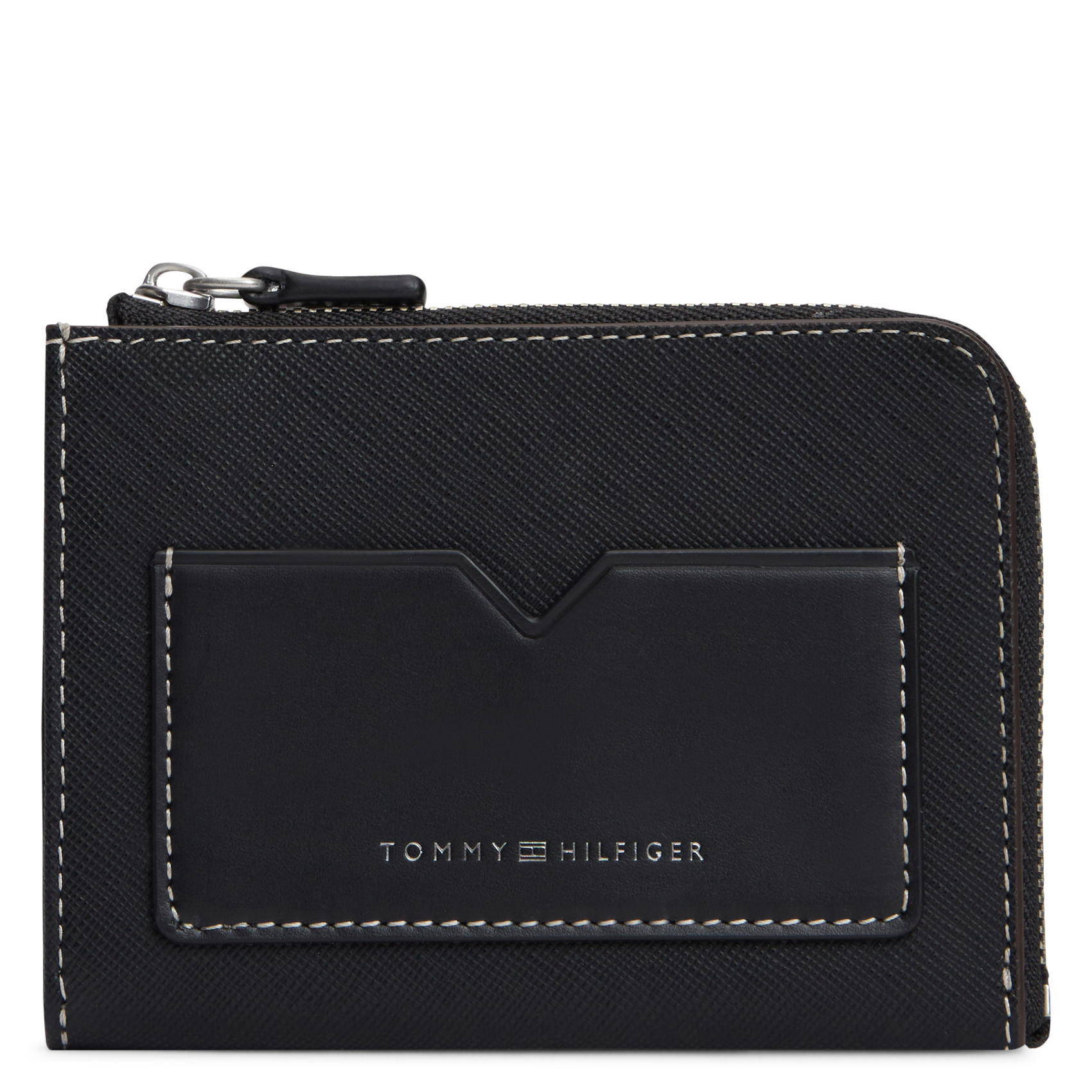 Kleine, leren portemonnee TOMMY HILFIGER Zwart