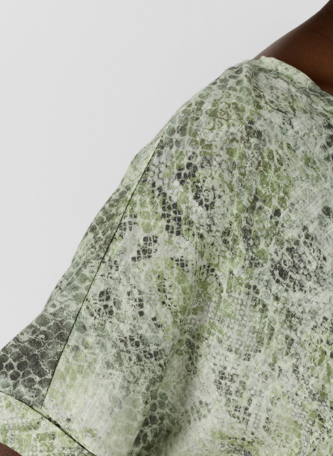 Tee-shirt oversize col rond en coton mélangé  imprimé GERARD DAREL Kaki