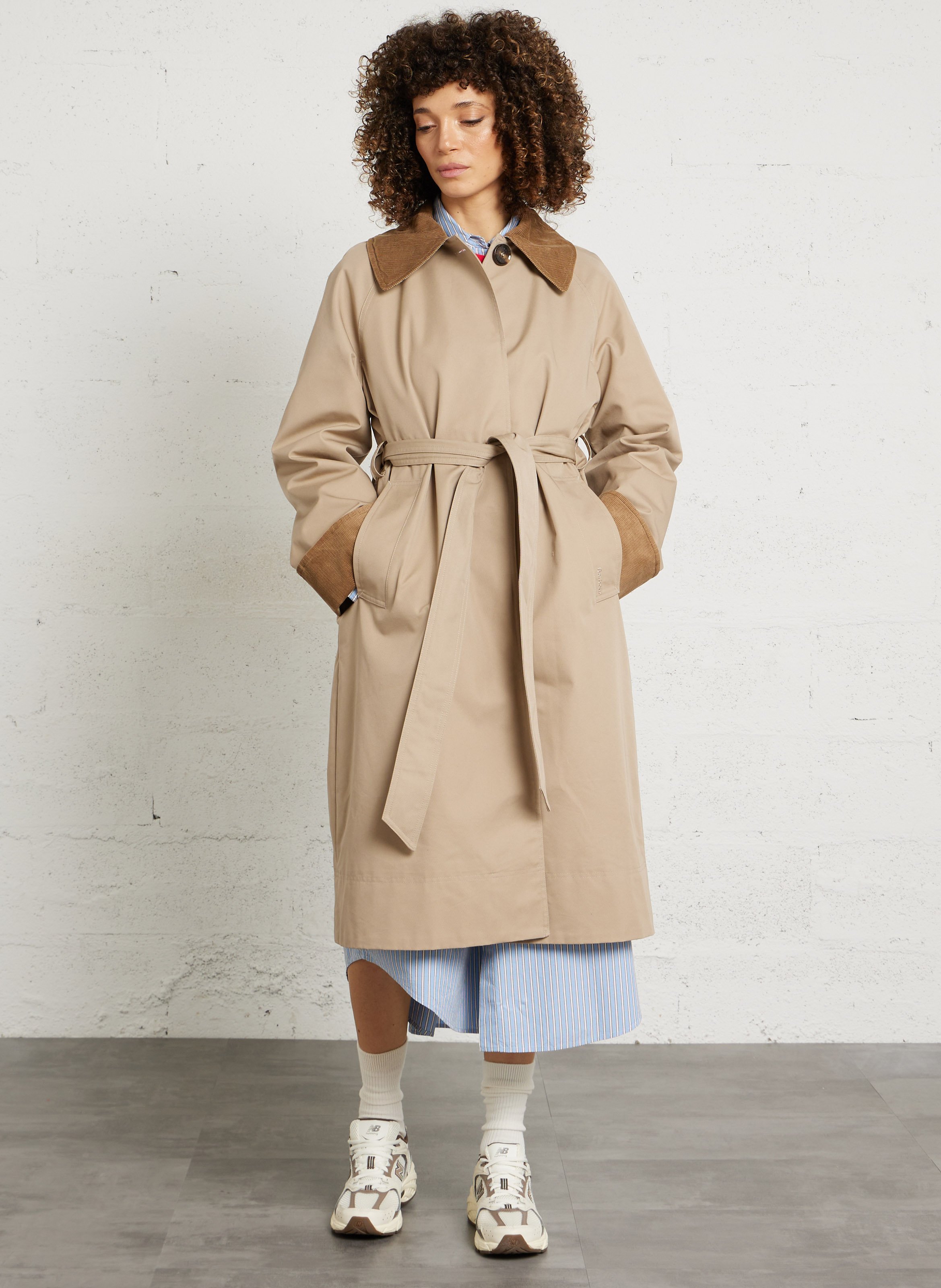 Veste longue oversize ceinturée BARBOUR Beige