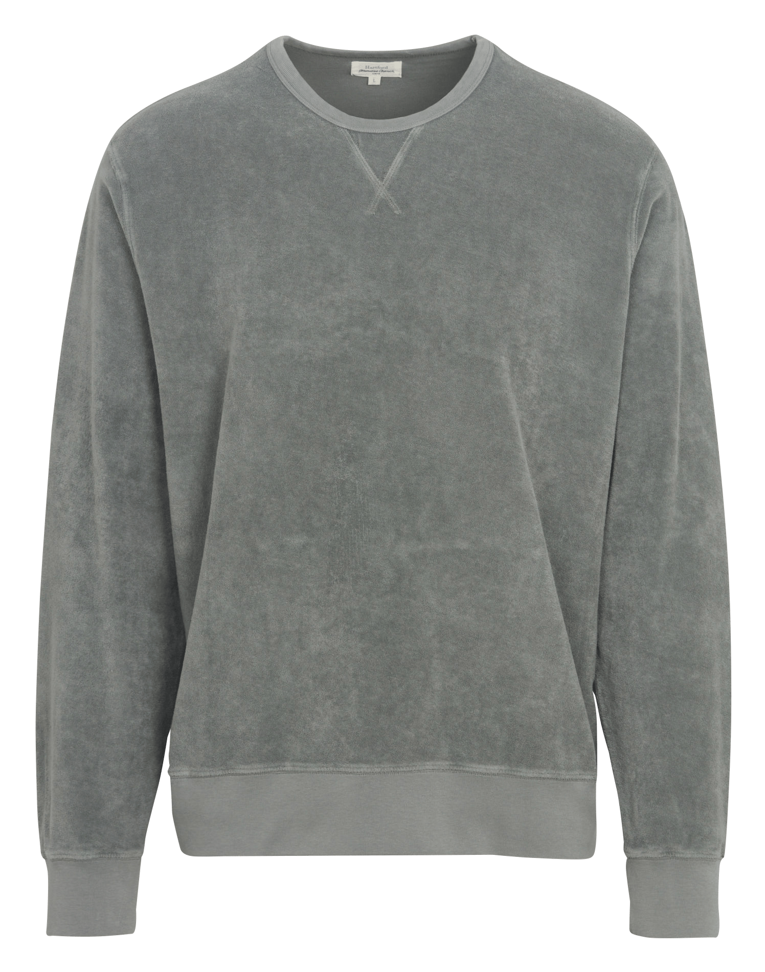 Large plain sweatshirt in terry knit HARTFORD Grey