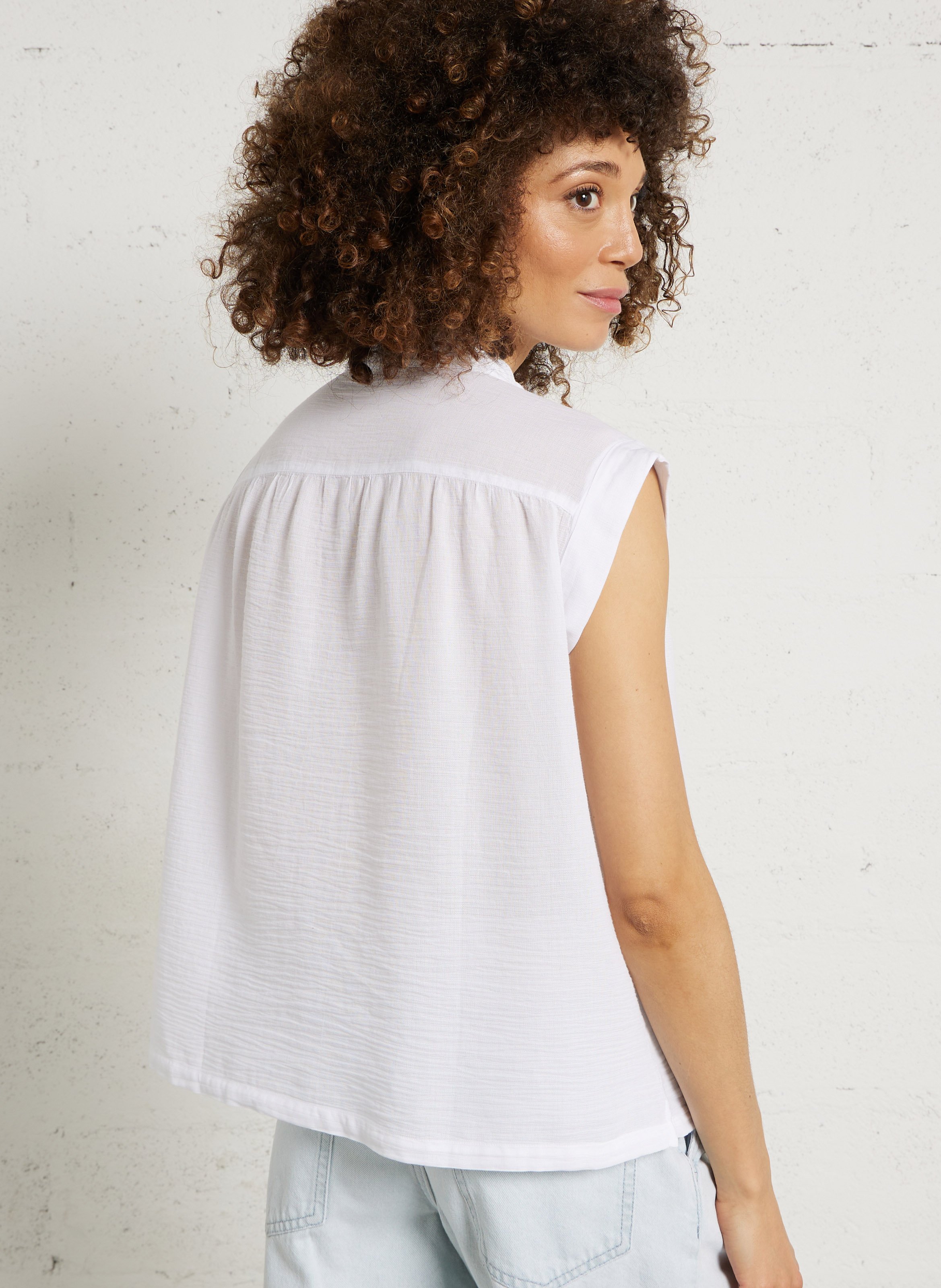 Capri plain oversized shirt BELLA JONES White