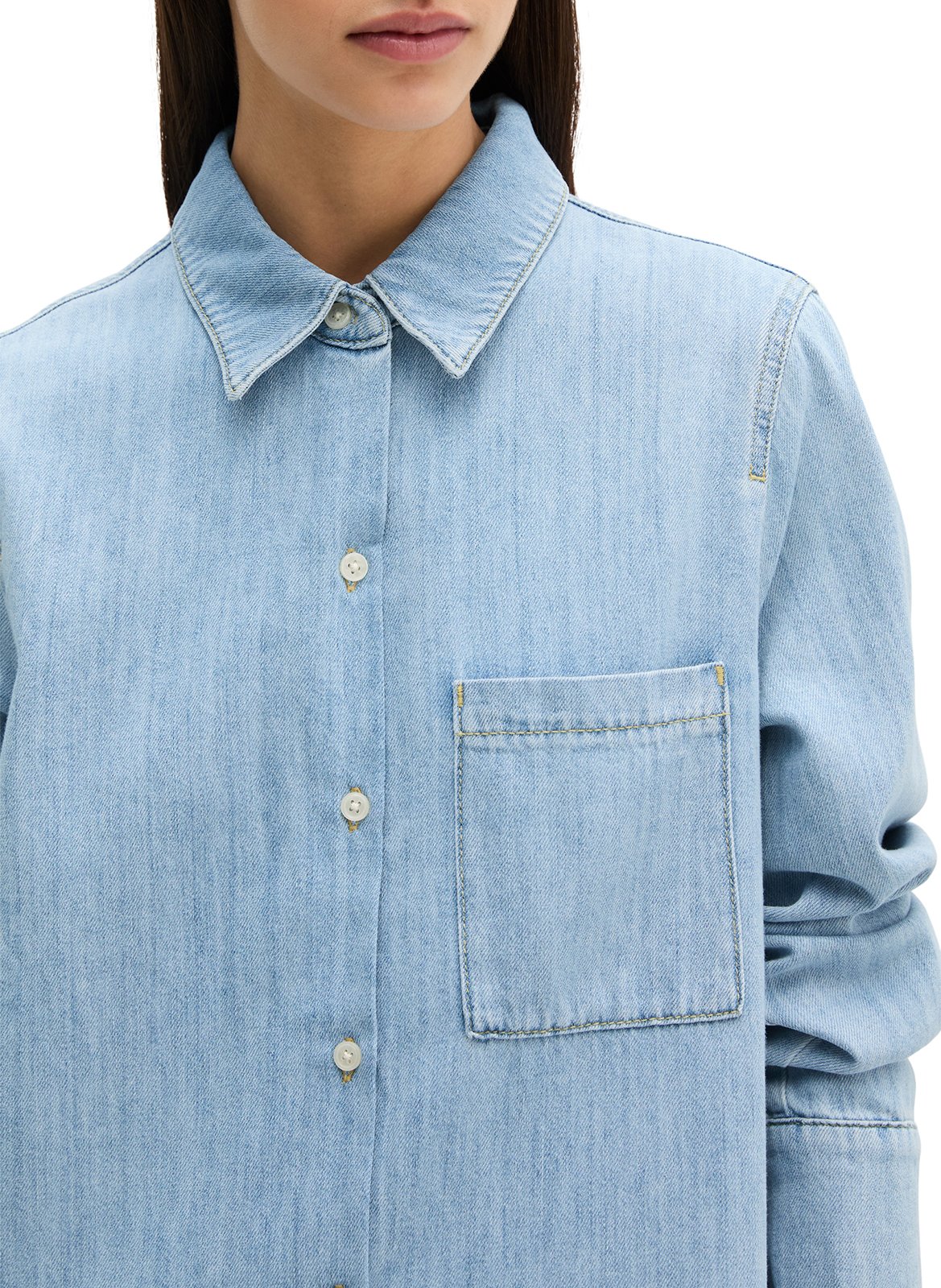 Midikleid aus Baumwolle mit klassischem Kragen MARC O'POLO Blau