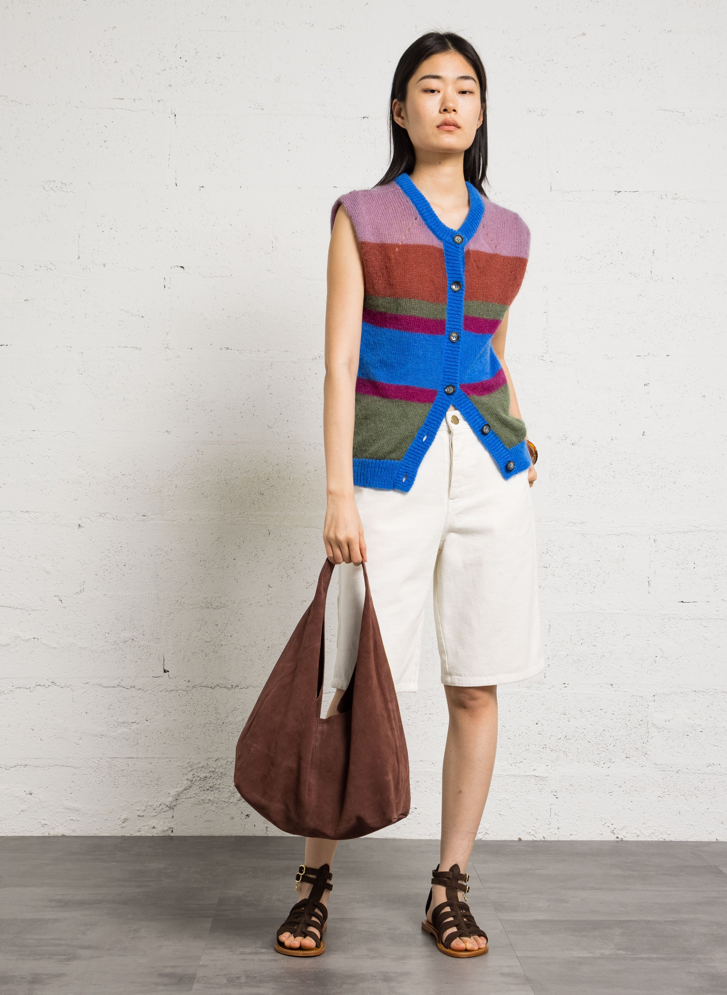 Cabas en cuir IKKS Marron