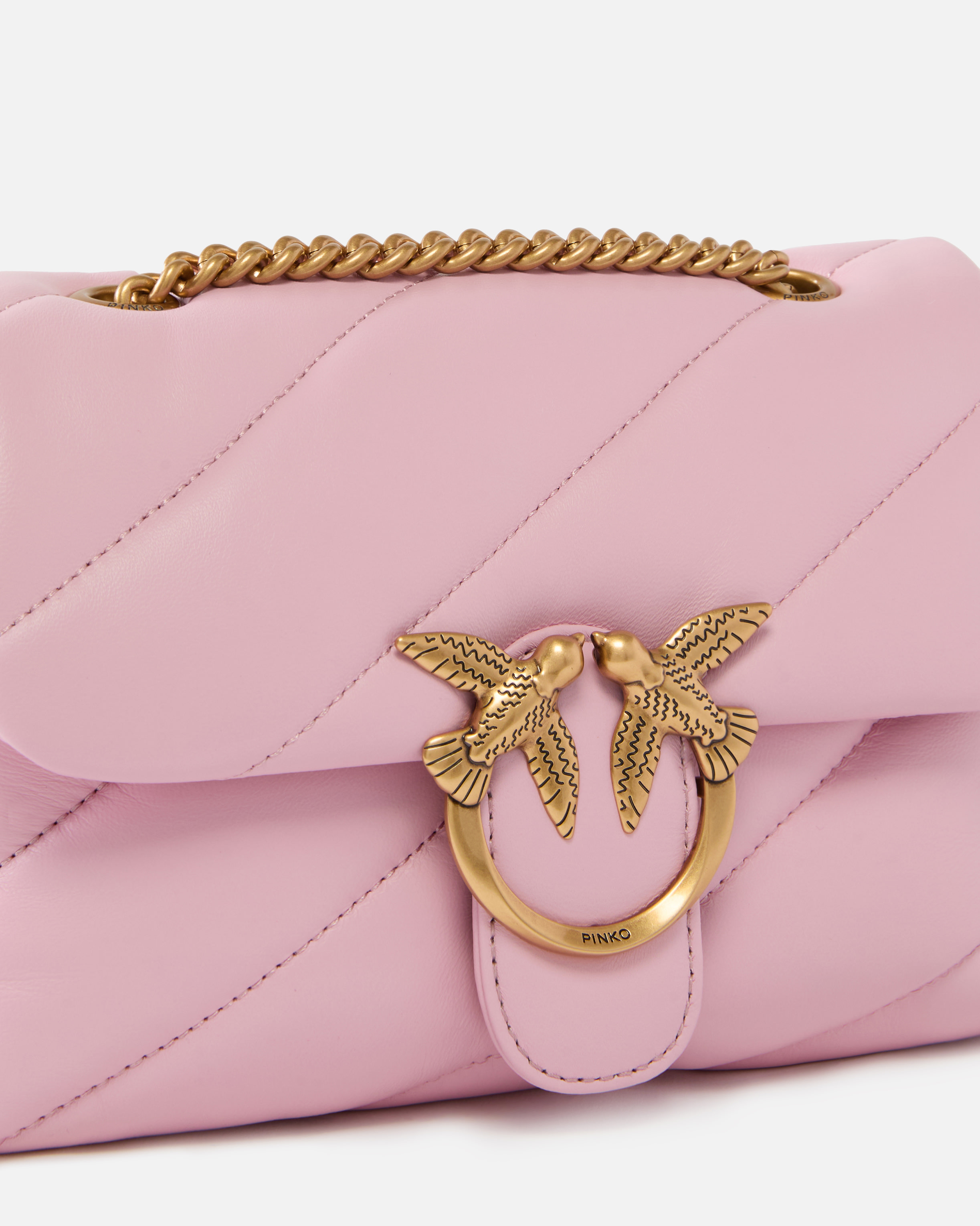 Small Love Bag Puff Maxi Quilt Crossbody Bag Pink