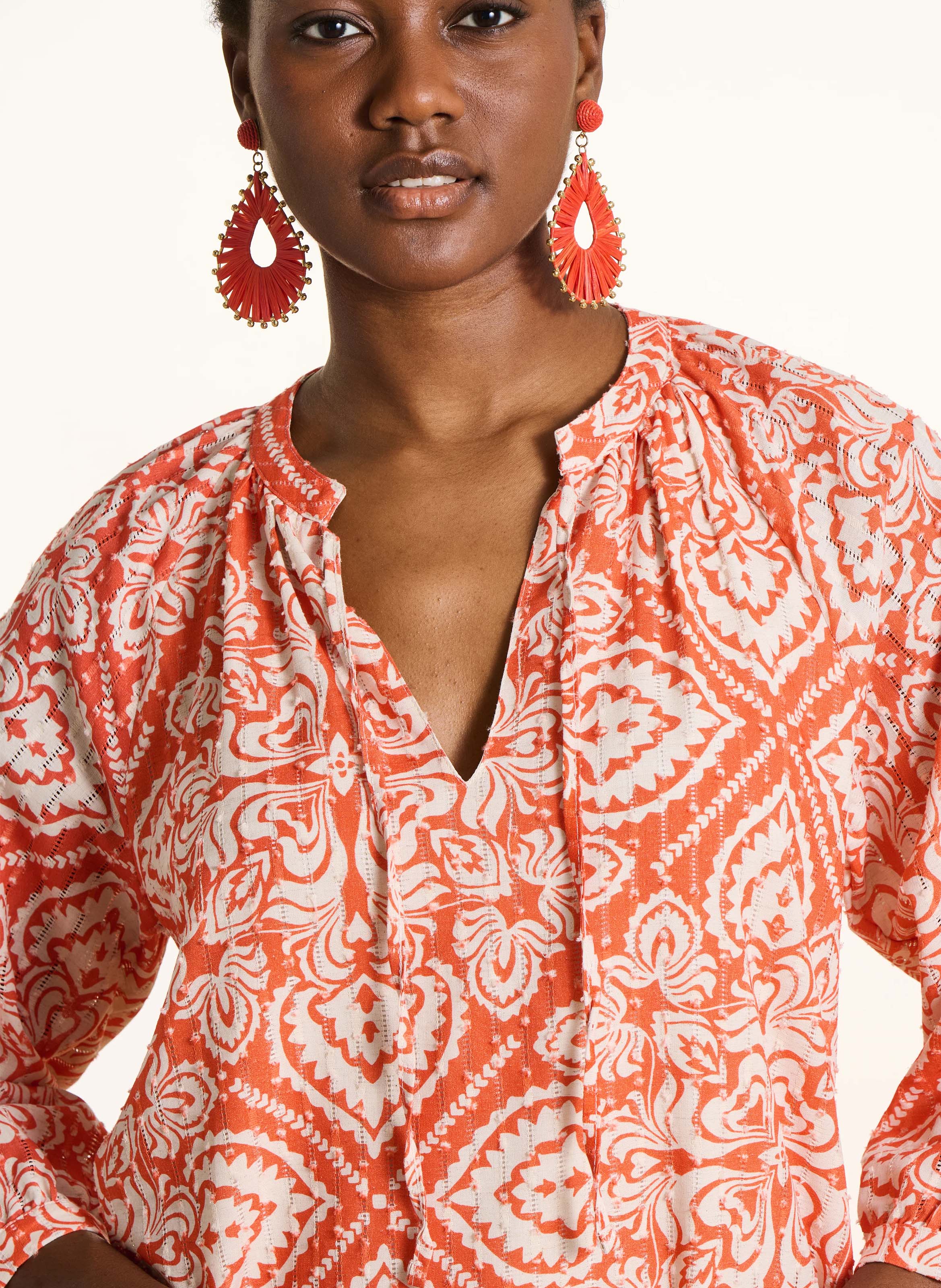 Geblümtes Kurzkleid LA FEE MARABOUTEE Orange