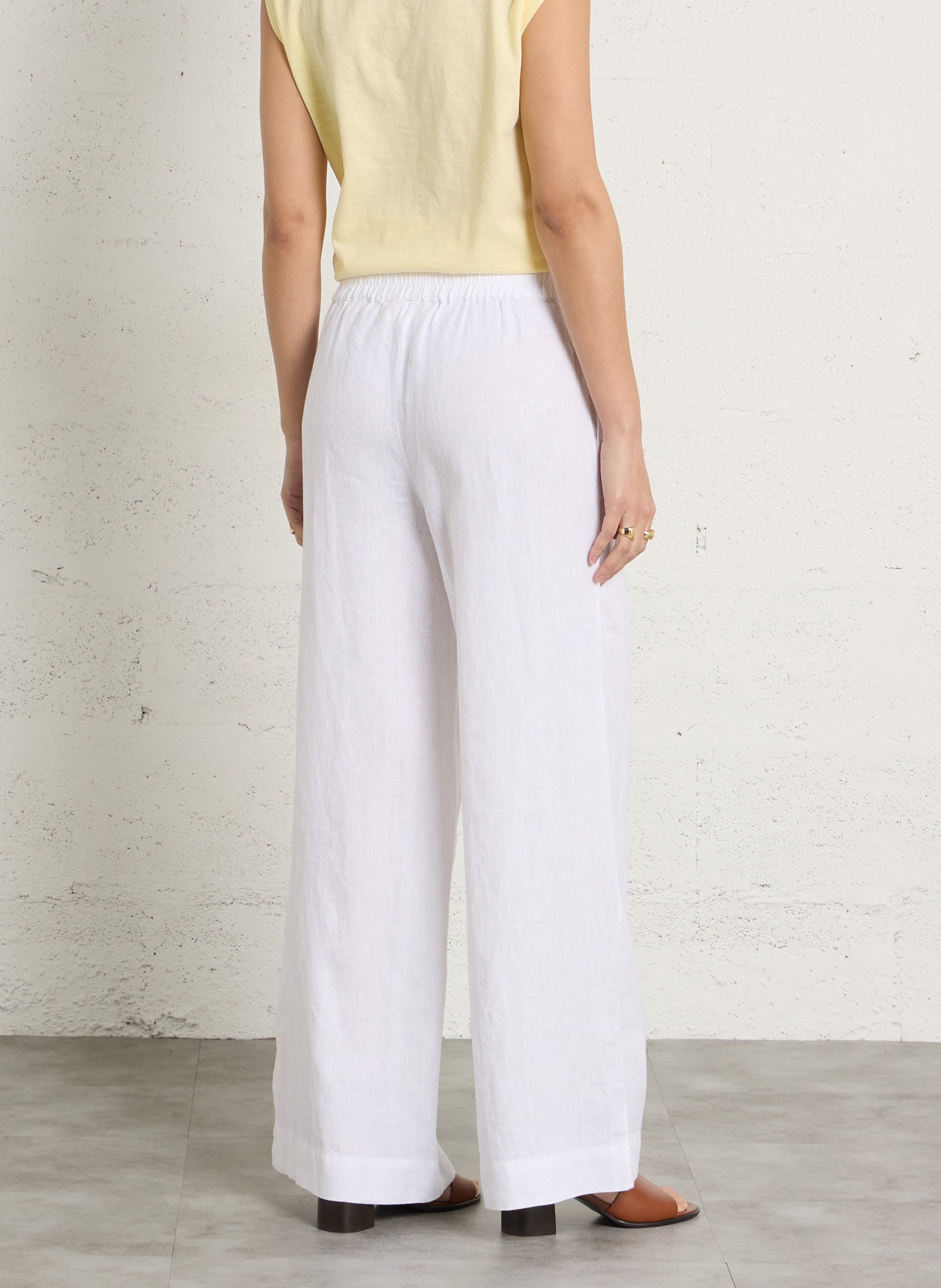 Rechte linnen pantalon MAISON 123 Wit