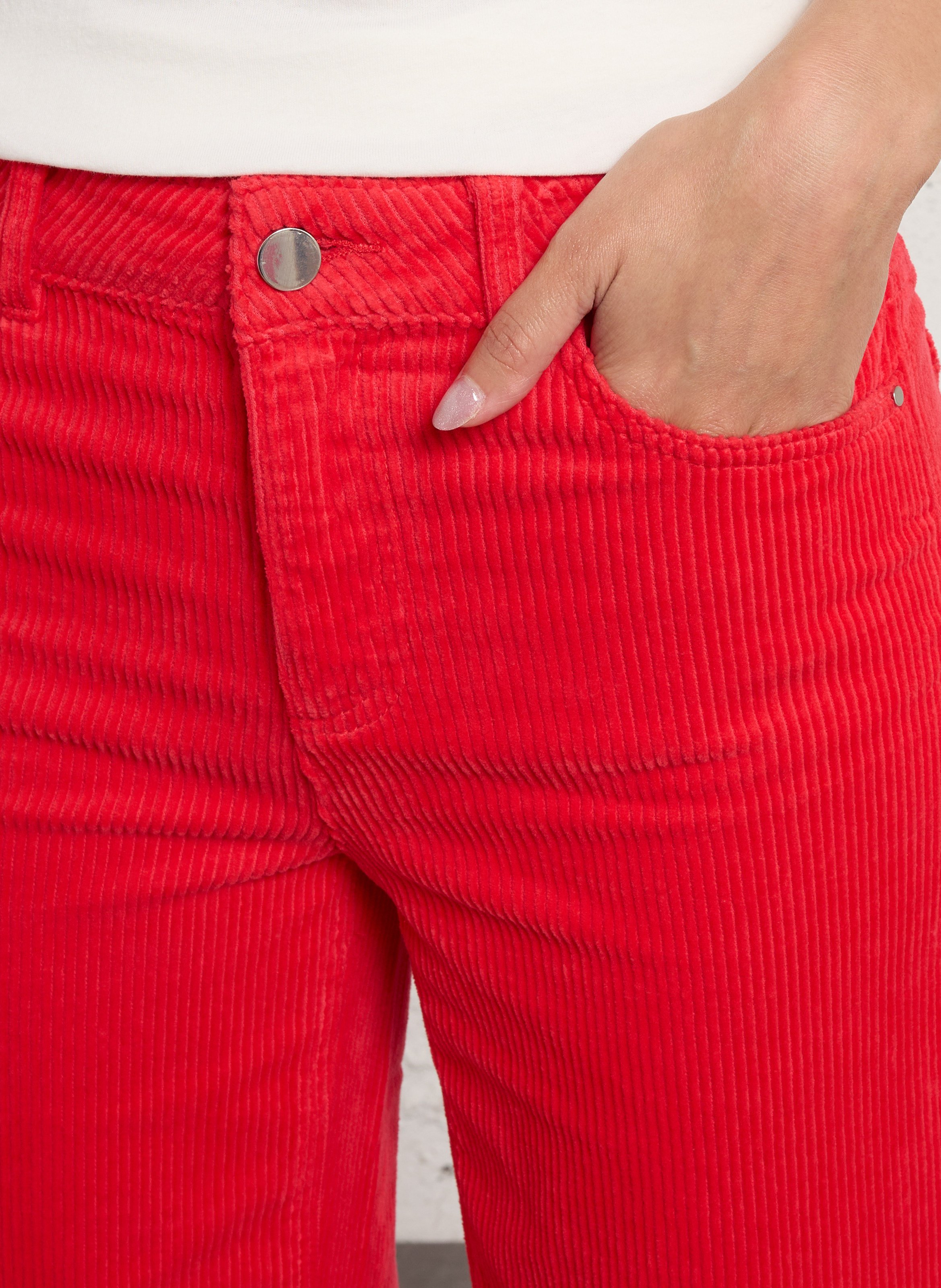 Pantalon droit en coton mélangé | Rouge MAISON 123 Femme