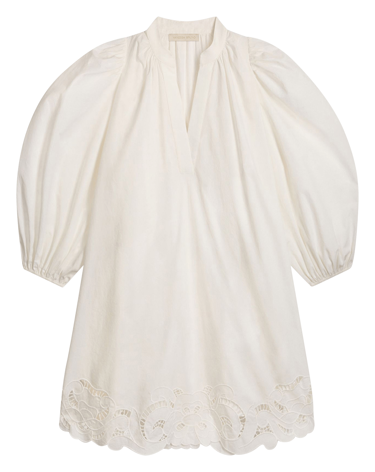 Kurzes Kleid aus Baumwolle mit 3/4-Ärmeln VANESSA BRUNO Weiss