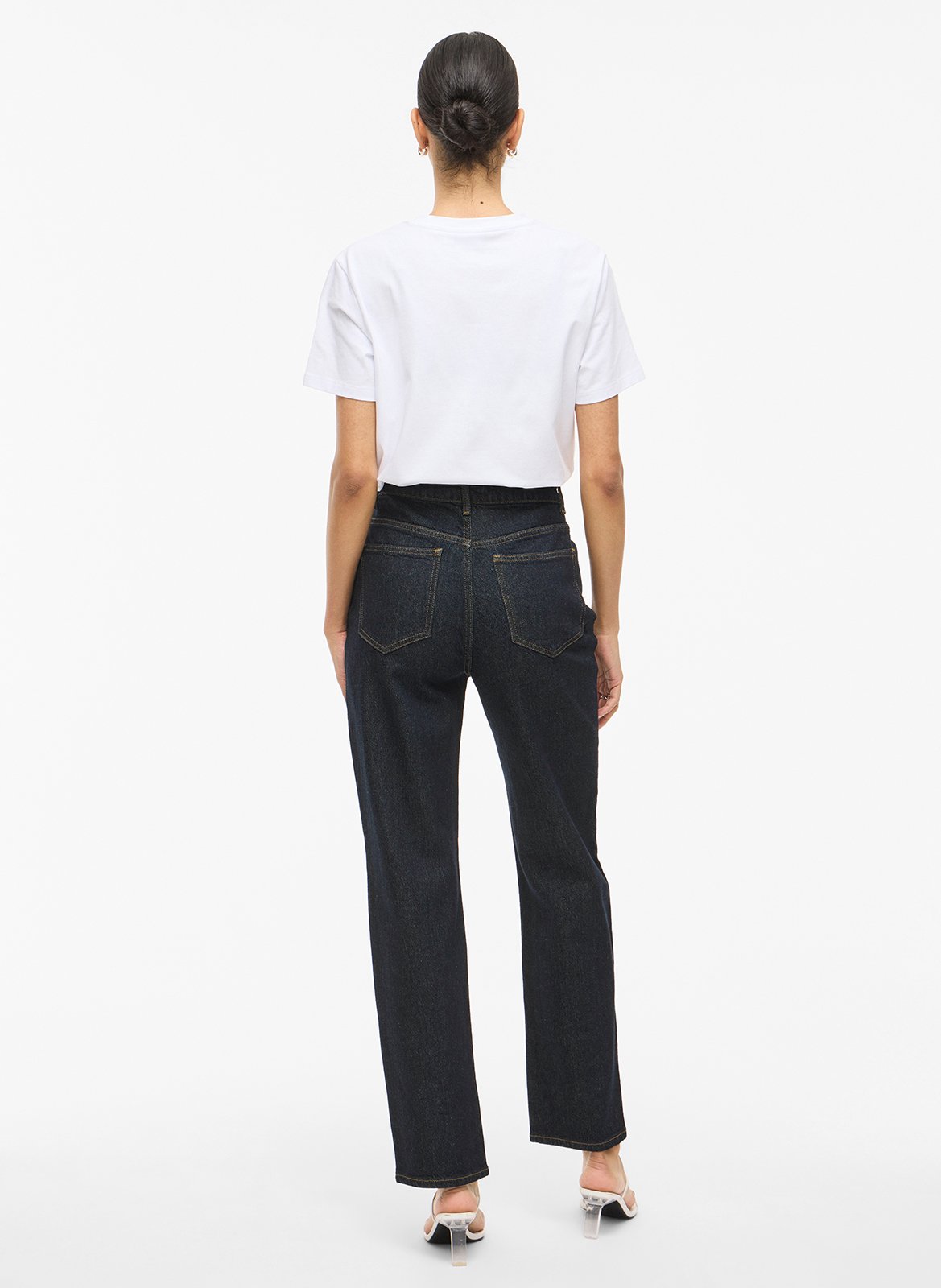 Cotton-blend straight-leg jeans VILA Blue