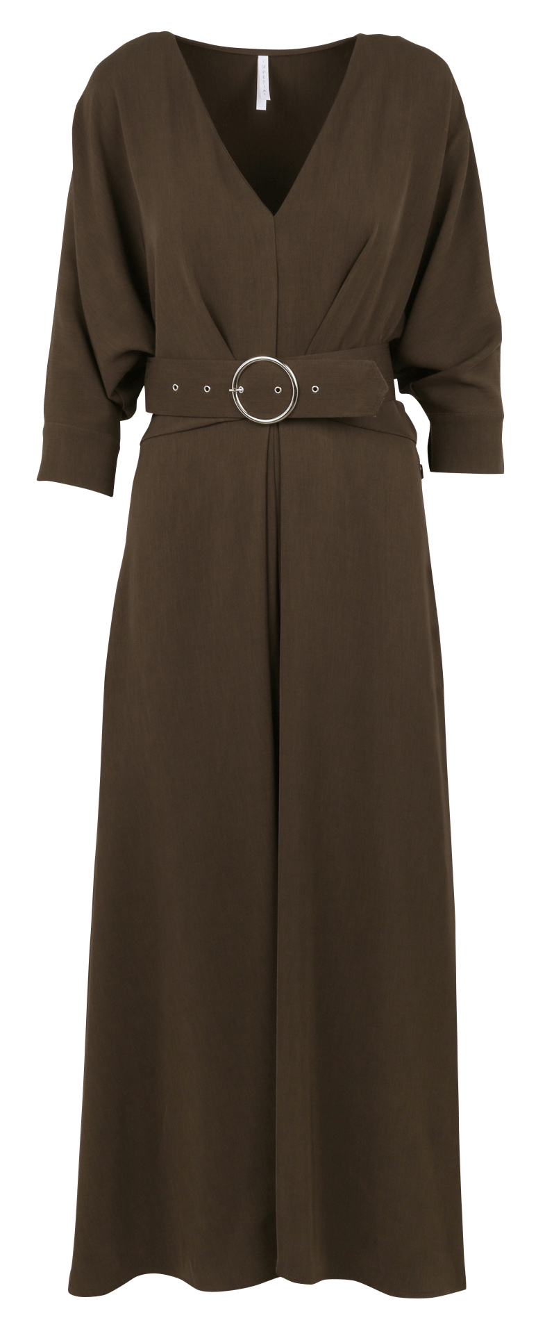 Robe longue fluide à ceinture IMPERIAL Marron