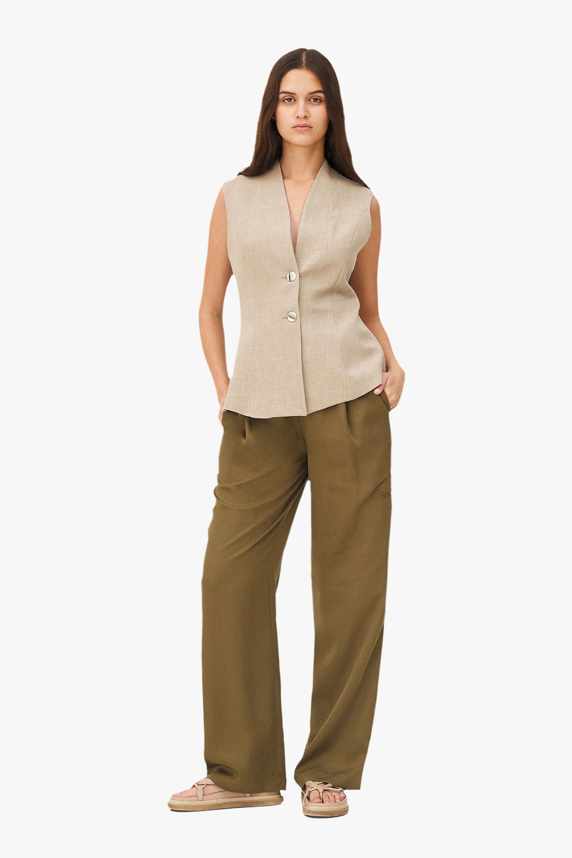 Wide leg trousers Icona Noyoco Green