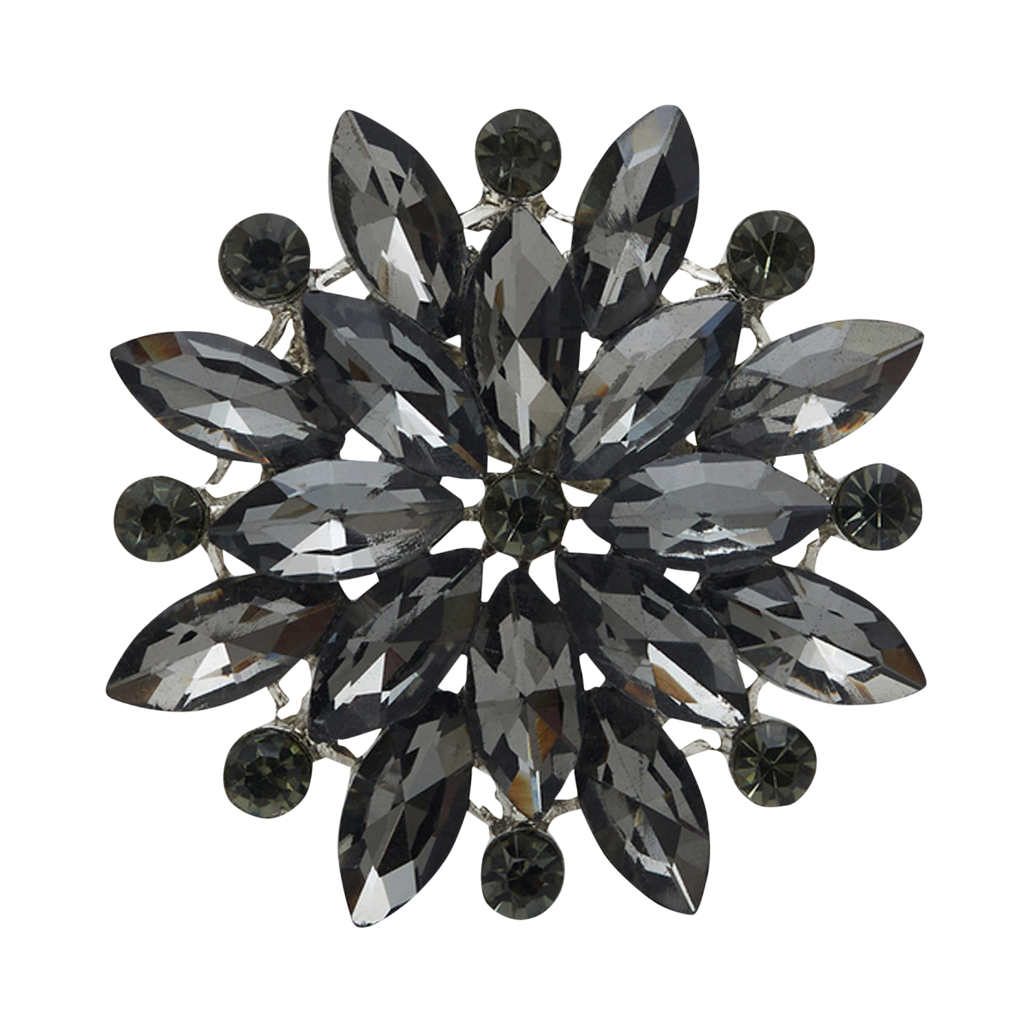 Broche bloemblaadjes PABLO Grijs