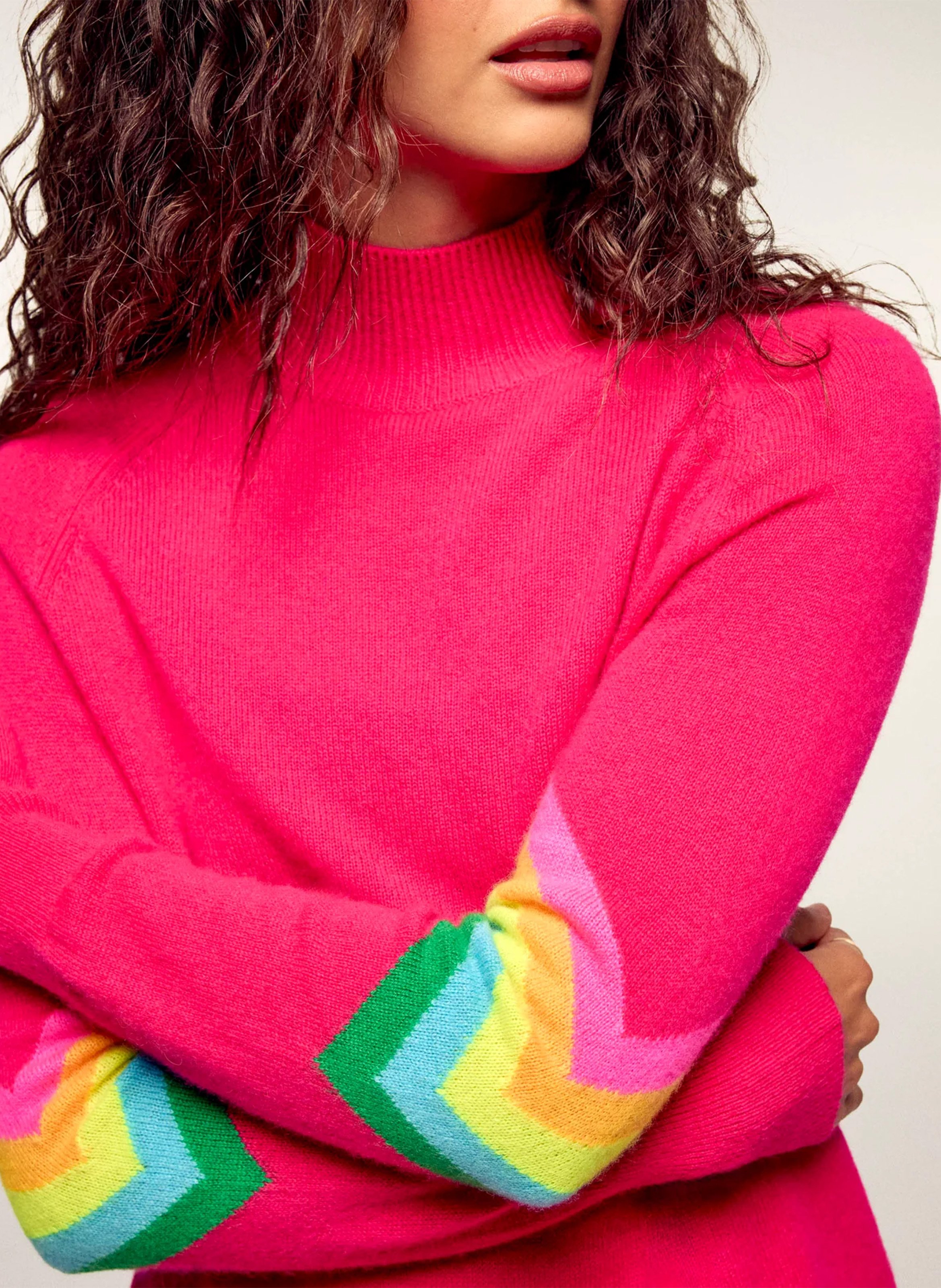 Pull droit en cachemire FROM FUTURE Rose