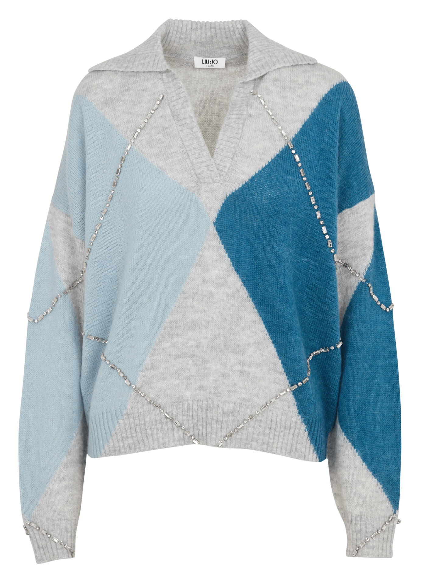 Polopullover mit Strassverzierung LIU JO Blau
