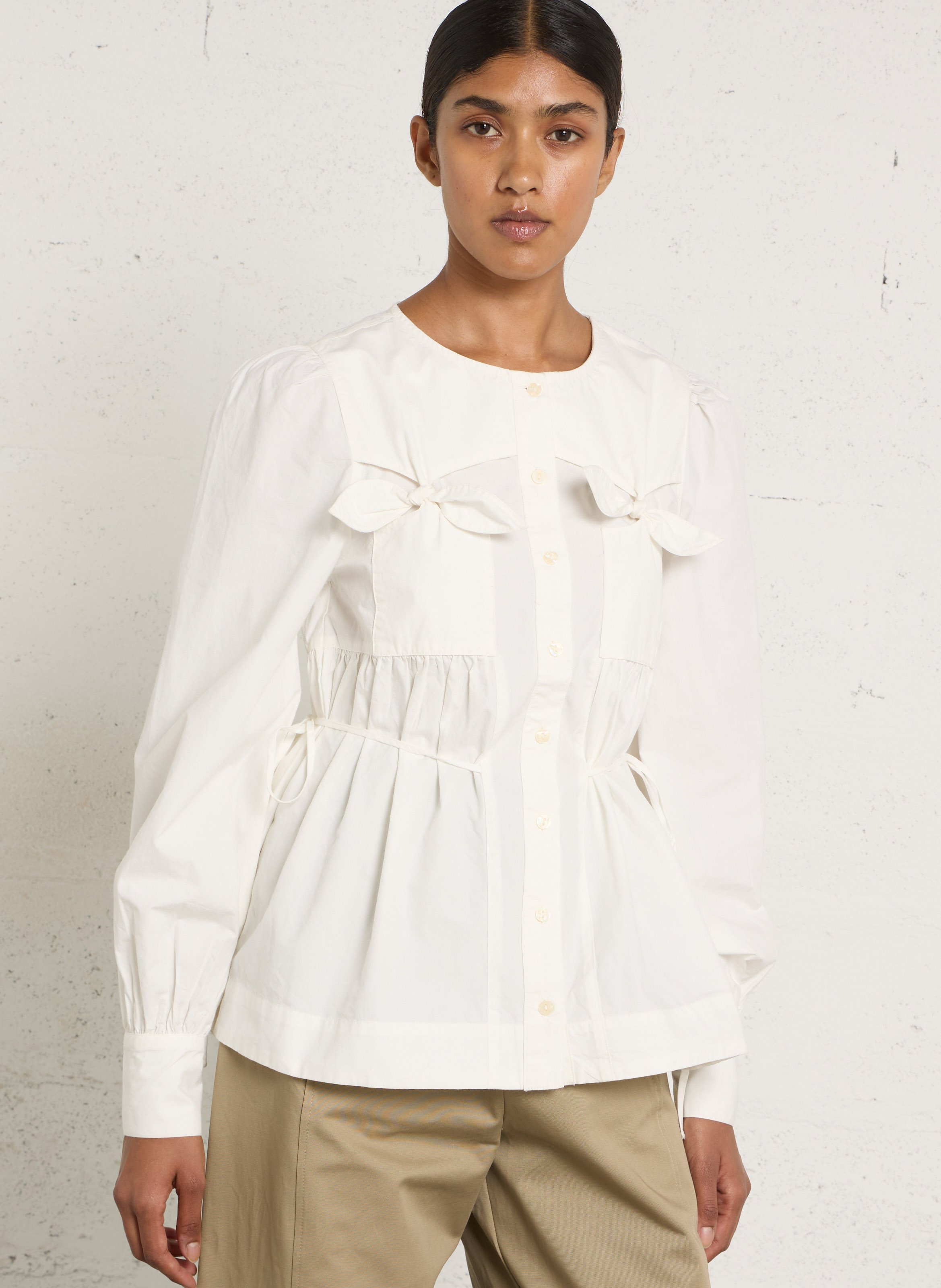Blouse col classique en coton DAMSON MADDER Blanc