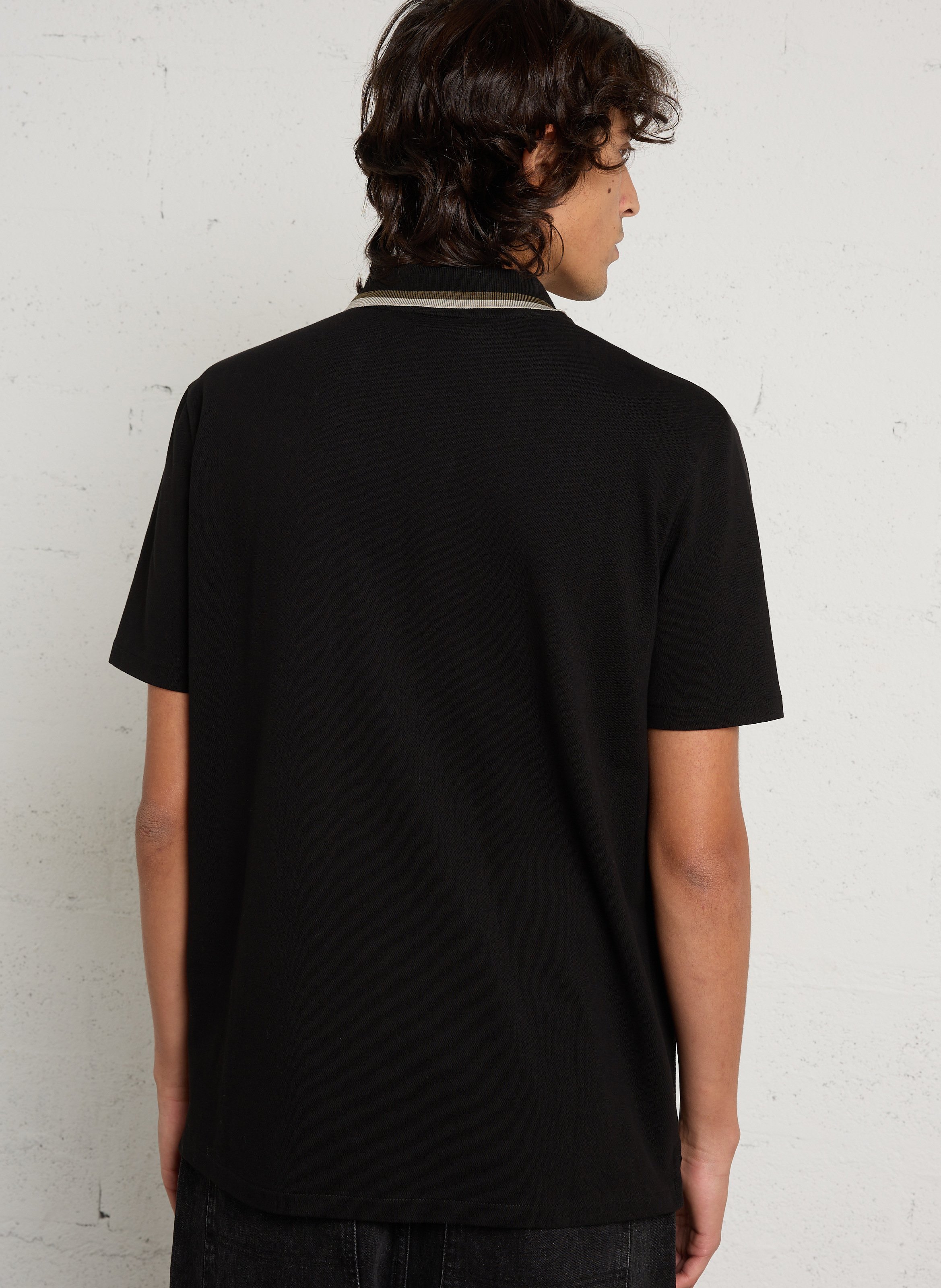 Polo droit manches courtes en coton bio mélangé PAUL SMITH Noir