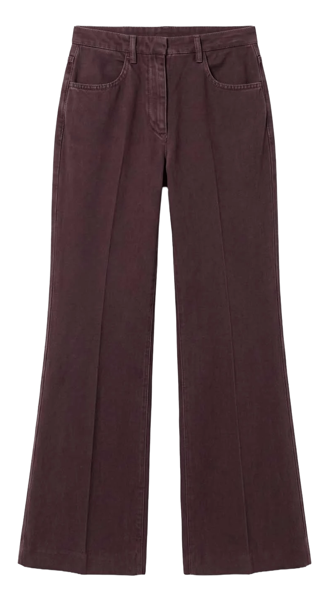 Jean droit taille haute uni TARA JARMON Marron