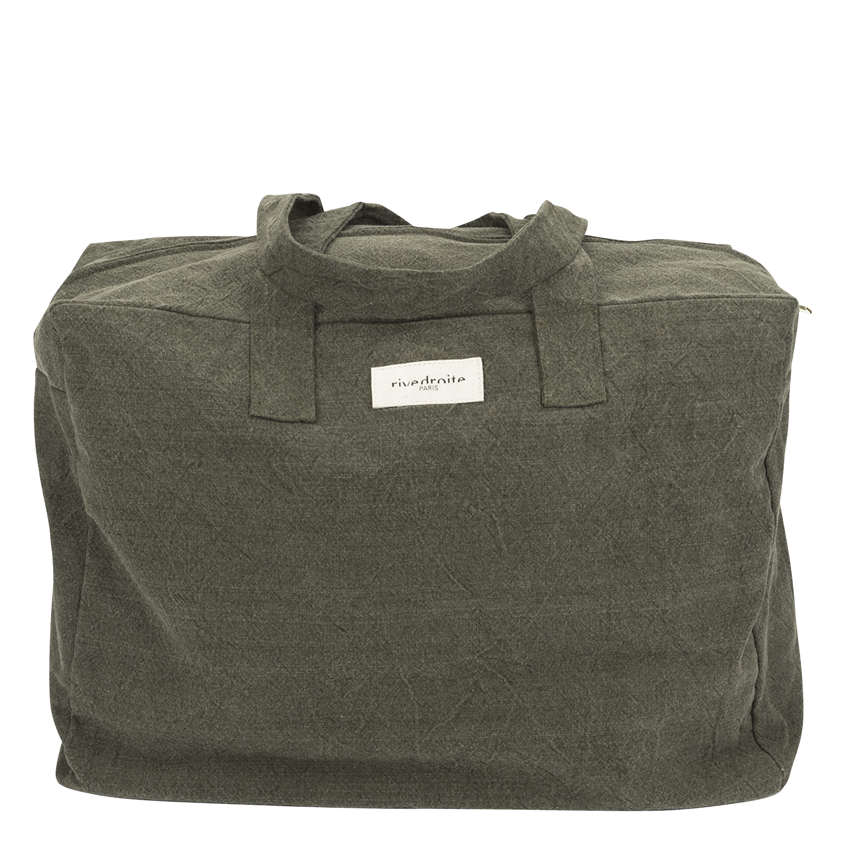 Reisetasche aus recycelter Baumwolle mit Reißverschluss RIVEDROITE PARIS Grun