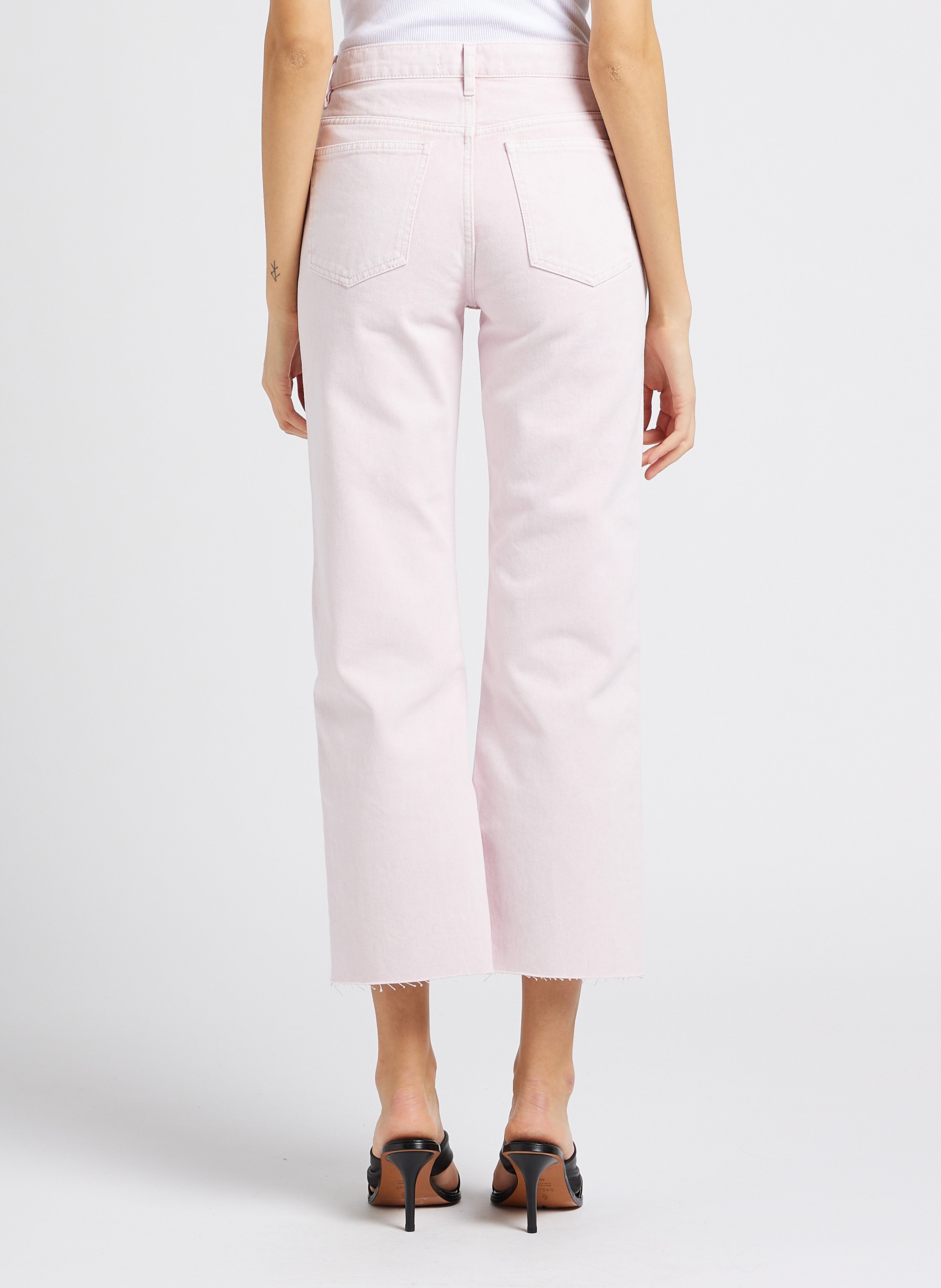 High-rise straight-leg cotton jeans IRO Pink